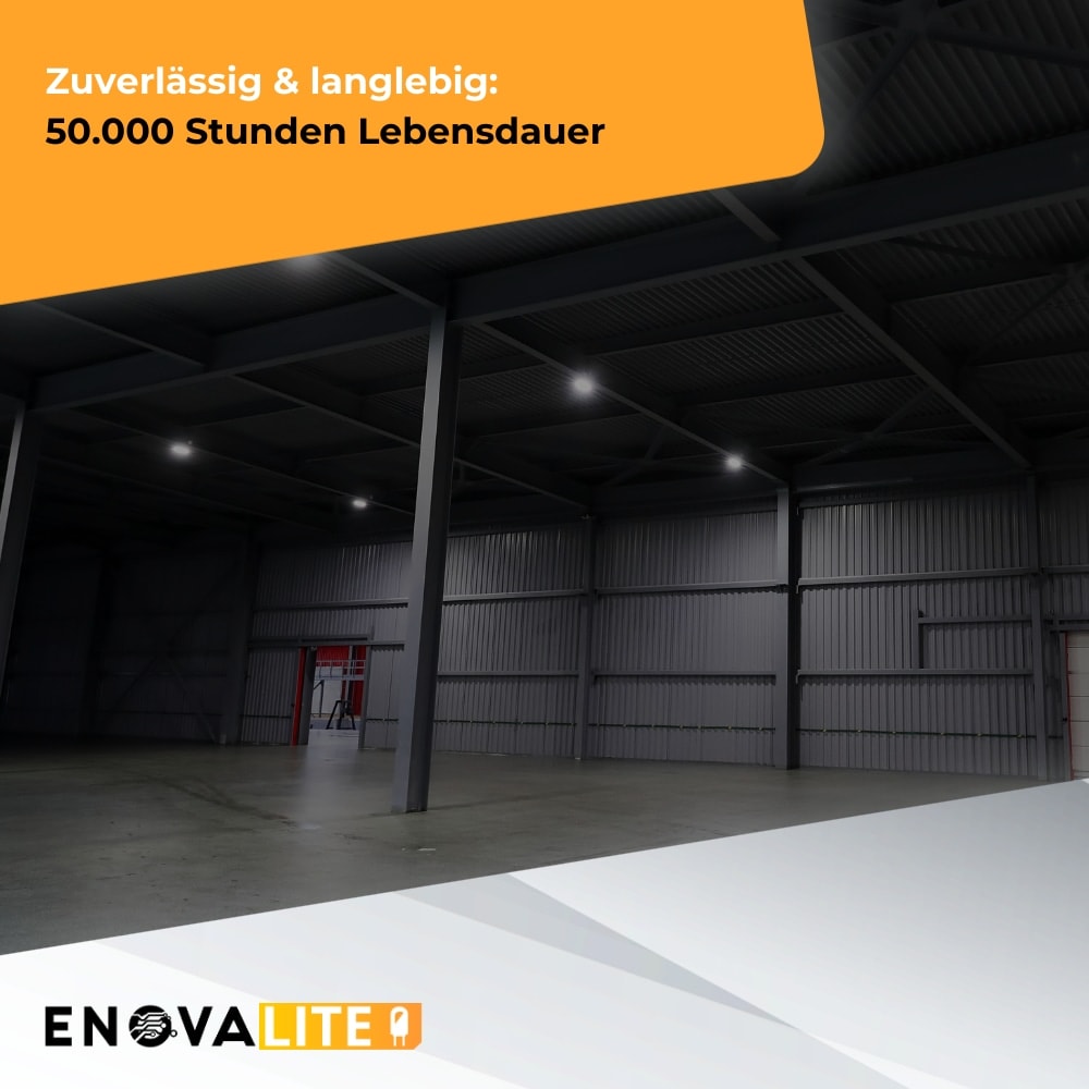 ENOVALITE LED-Highbay-Leuchte, UFO, EEK: C, 200W, 34000lm, 4000K, schwarz