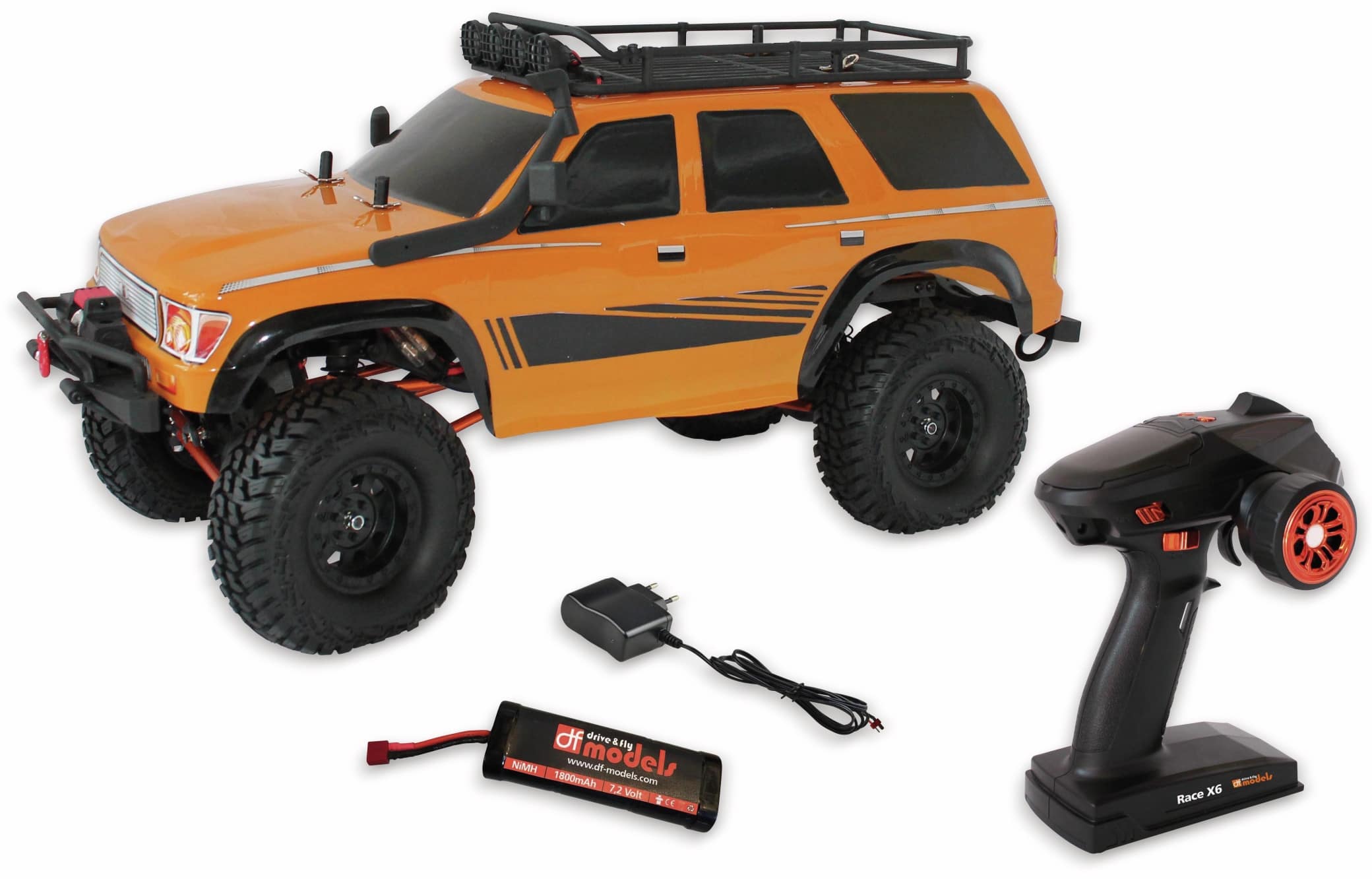 df models Crawler DF-4J, schwarz, 4WD brushed, 1:10 XXL, RTR mit Beleuchtung