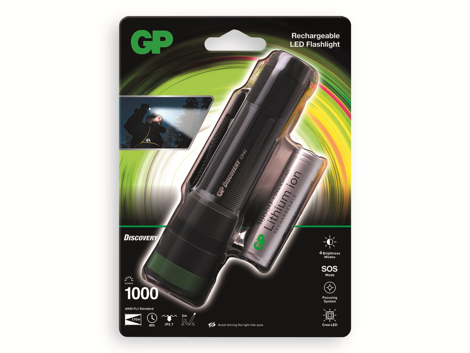 GP LED-Taschenlampe Discovery CR42, 1000 lm, 170 m