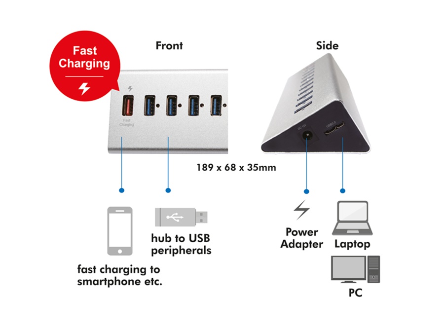 LOGILINK USB 3.0-Hub UA0229, 10-port, aktiv