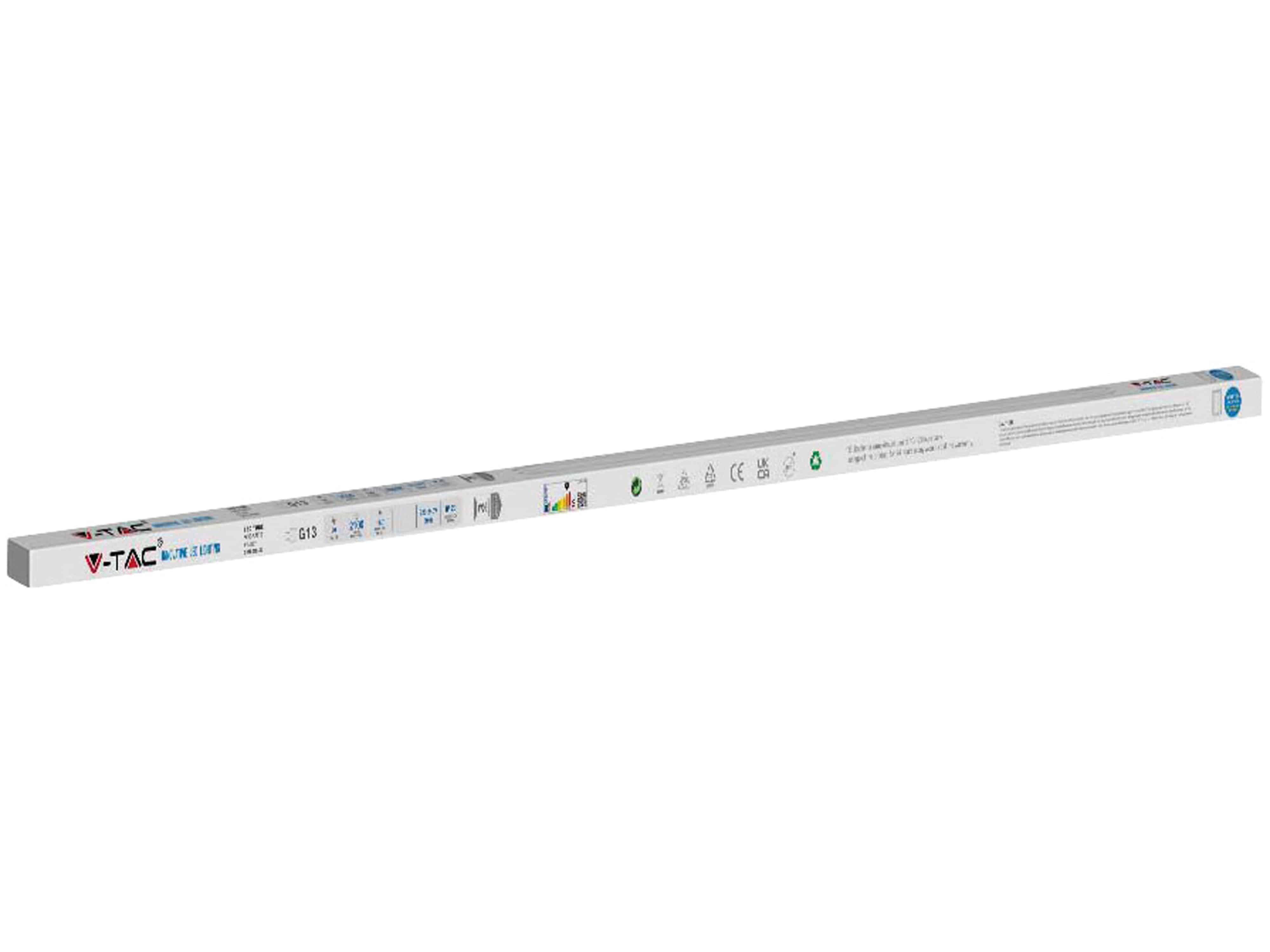 V-TAC LED-Röhre VT-1577, T8, G13, EEK: F, 20 W, 2100 lm, 4000 K, 1500 mm, 4 Stück