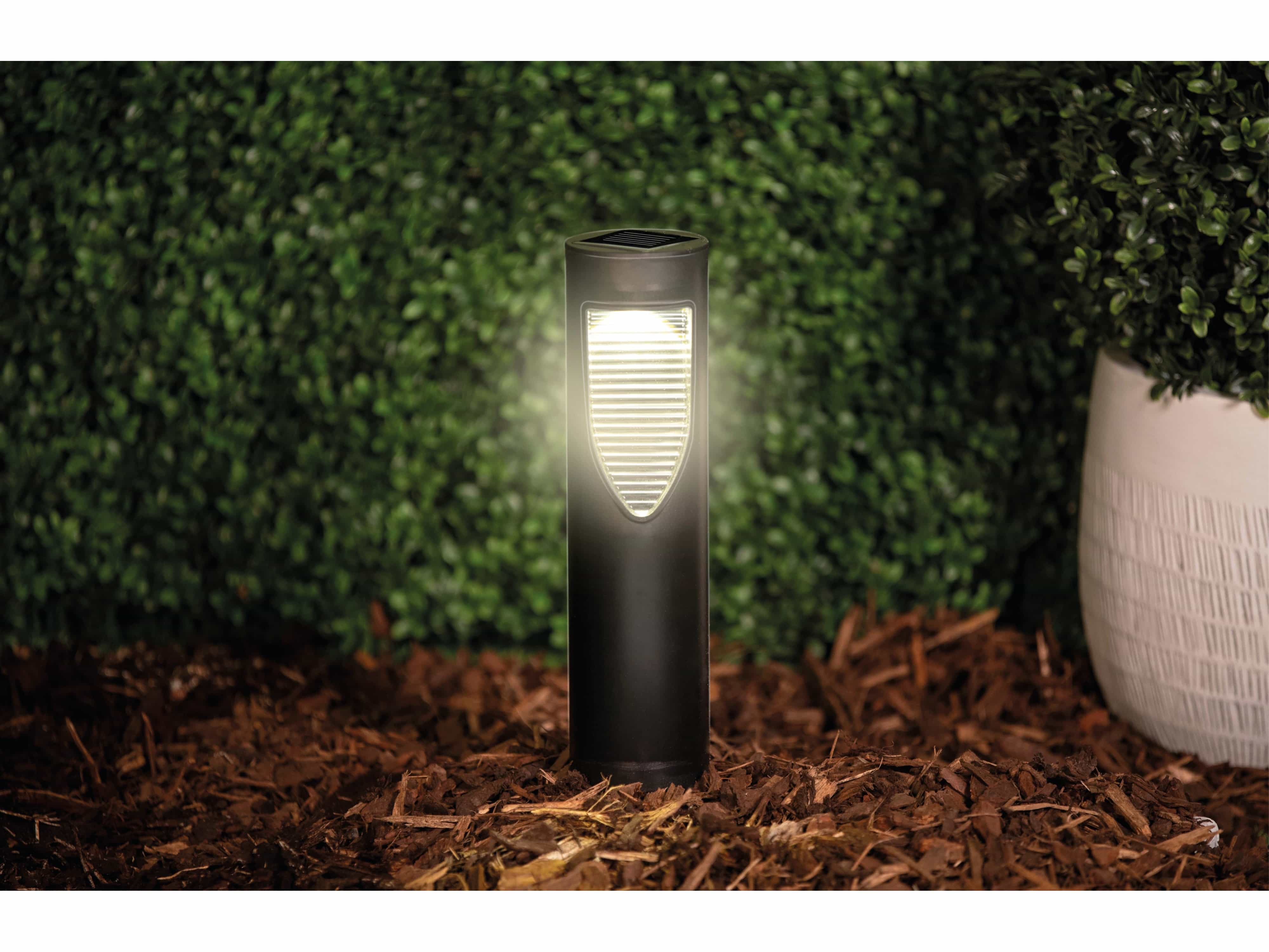 GRUNDIG LED-Solarleuchte warmweiß, mit Erdspieß, schwarz