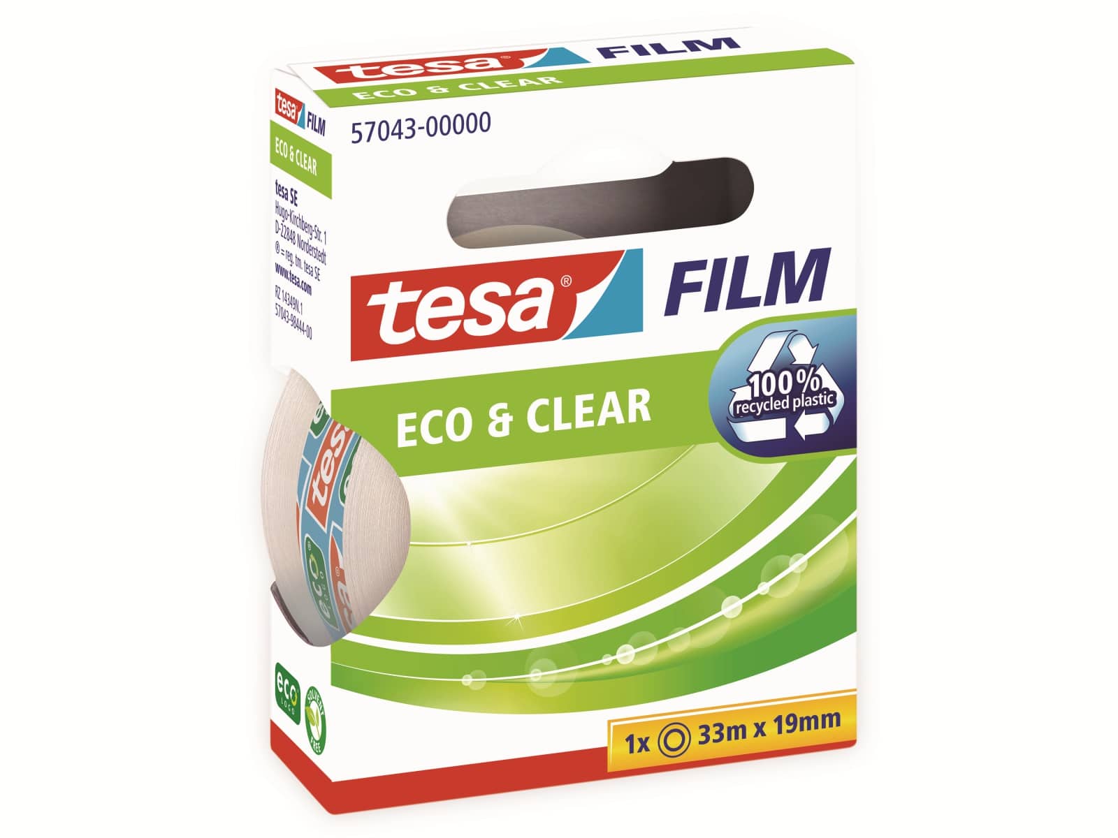 TESA film® eco&clear, 1 Rolle, 33m:19mm, 57043-00000-01