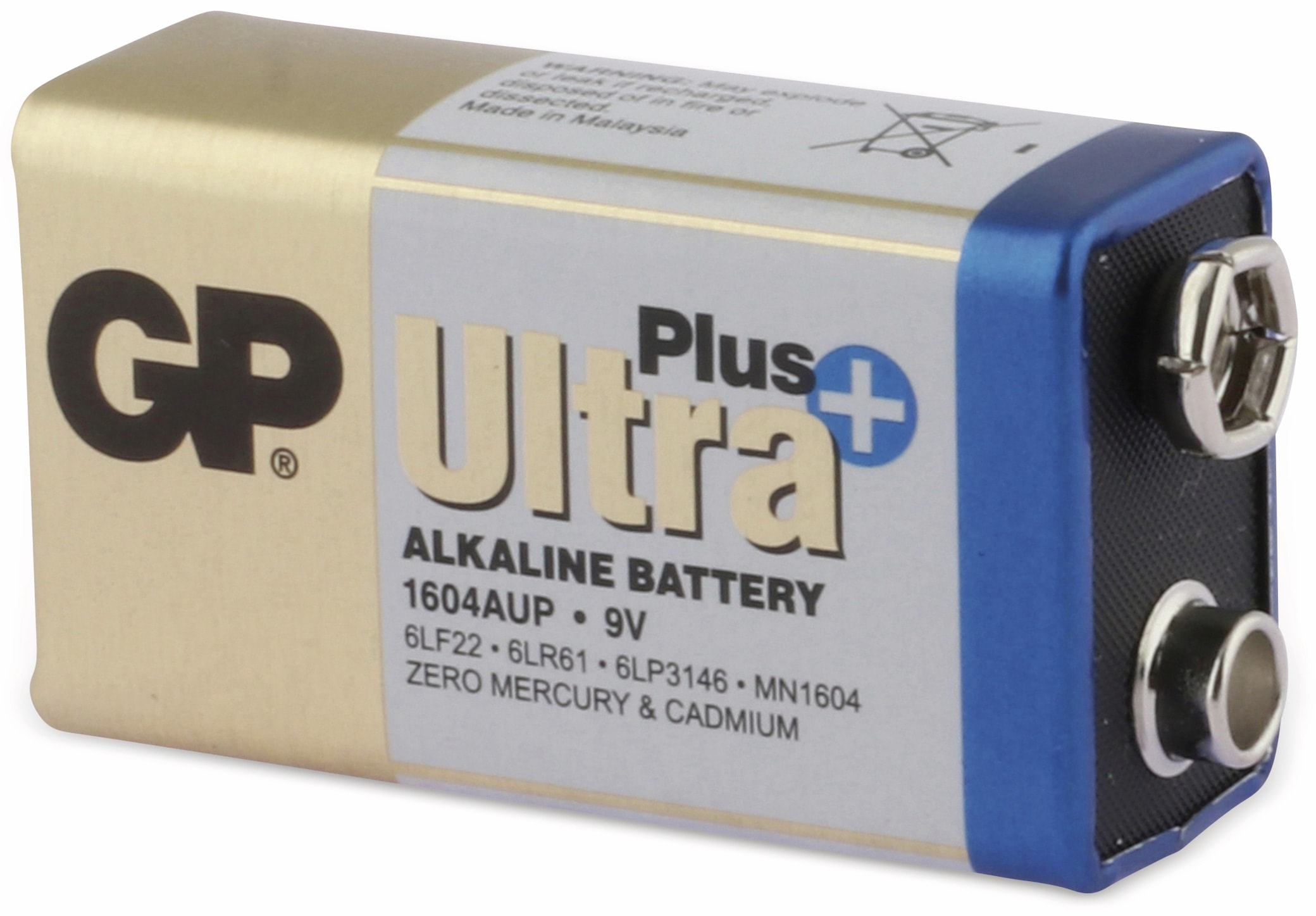 GP 9V-Blockbatterie ULTRA PLUS ALKALINE, 1 Stück