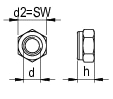 REISSER Sechskant-Sicherungsmutter, M6, DIN 985, SW10, 100 St