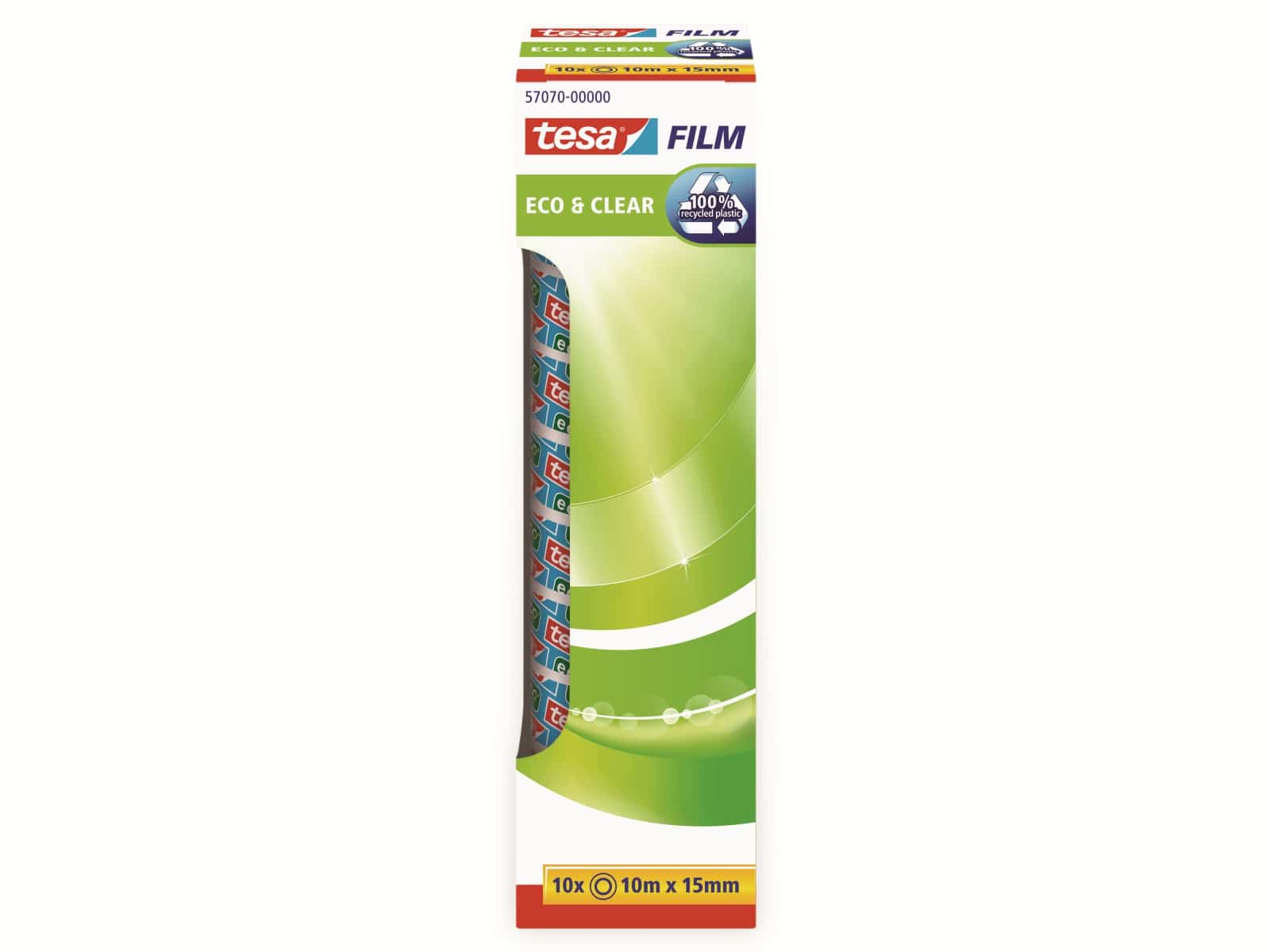 TESA film® eco&clear, 10 Rollen, Office Box, 10m:15mm, 57070-00000-01