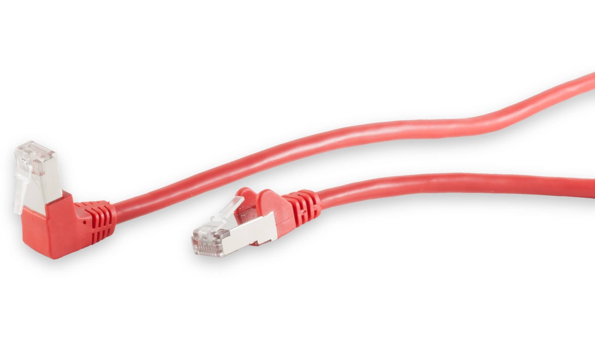 S-IMPULS CAT.6 Patchkabel, S/FTP, 90°-gerade, 0,5 m, rot