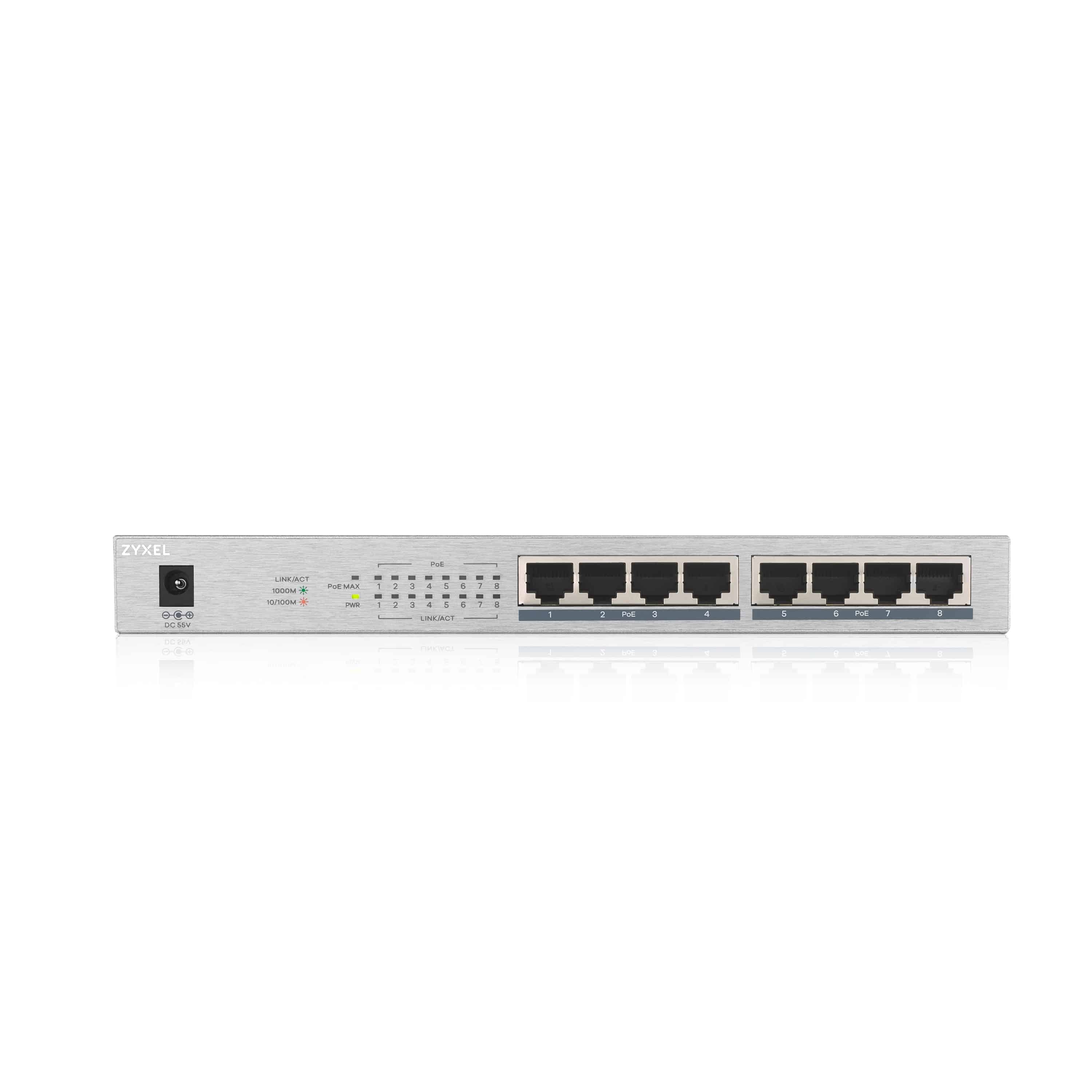 ZYXEL Switch GS1008, 8x GE, PoE+