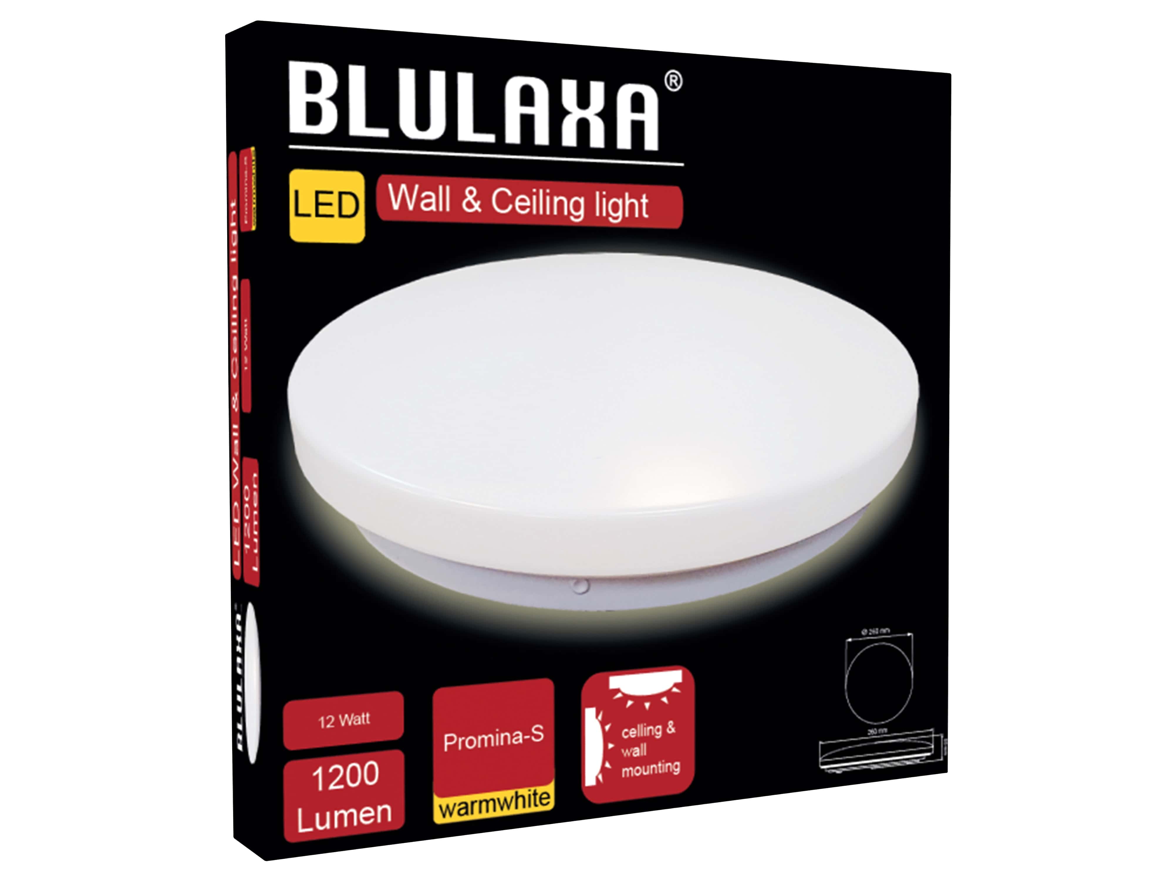 BLULAXA LED-Deckenleuchte, Promina-S, 12W, 3000K