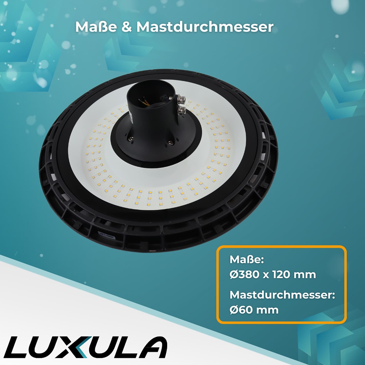 LUXULA LED-Straßenleuchte LX800112, rund, 120W, 12000lm, 3000K, IP65