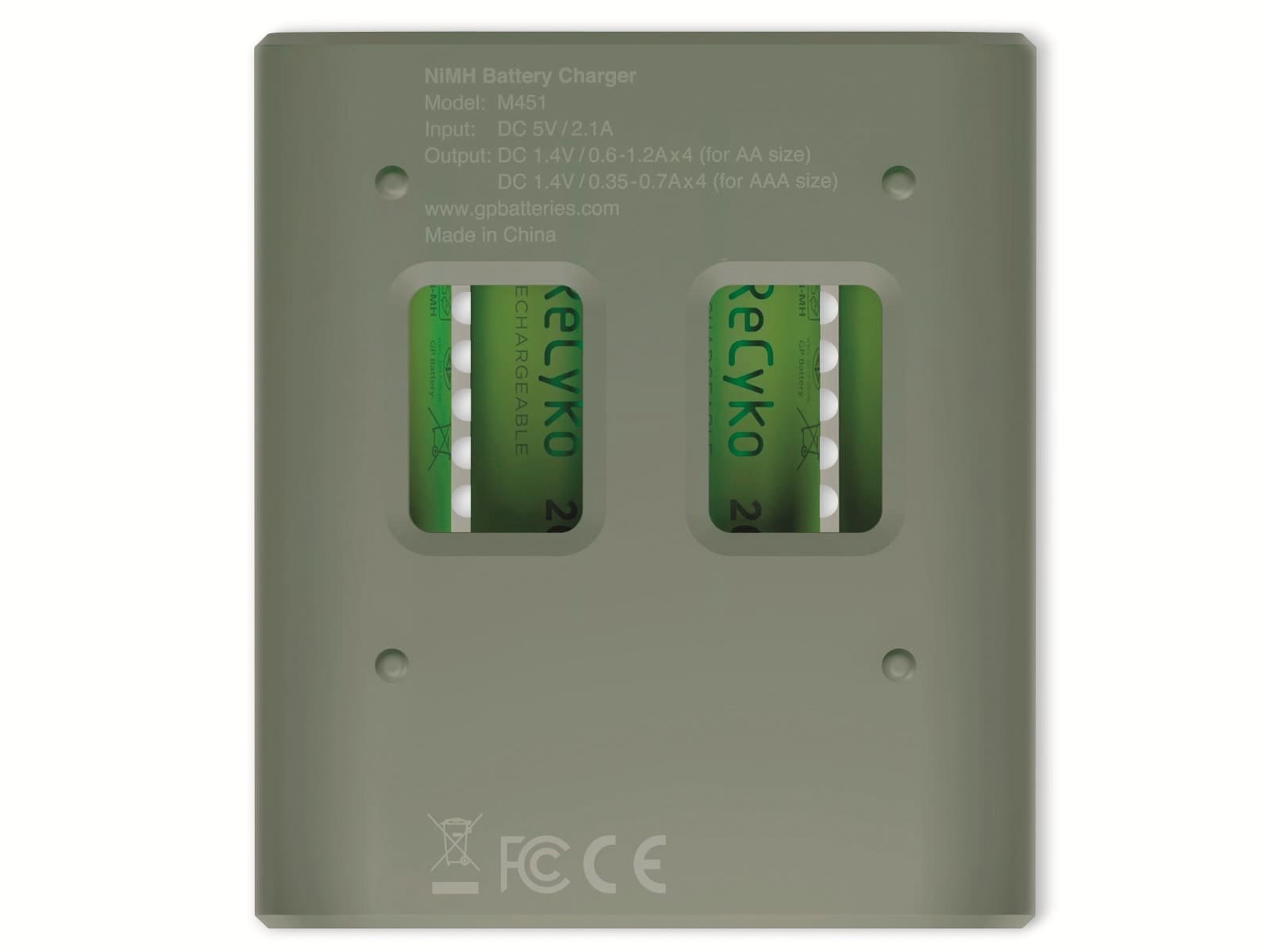 GP USB-Ladegerät M451, inkl. 4 x ReCyko Akkus AA 2600 mAh