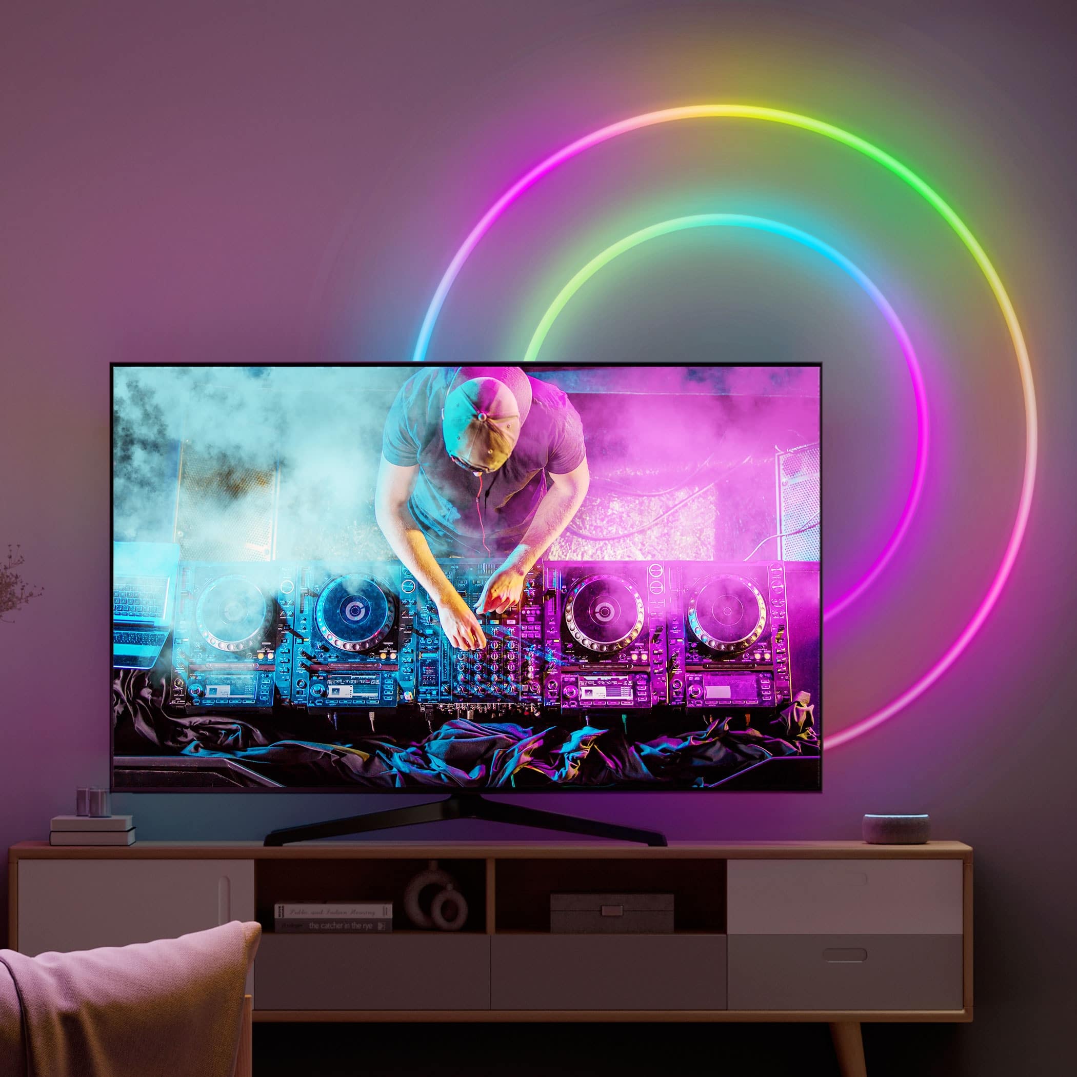 GOVEE LED-Strip, RGBIC Neon Rope, EEK: G, Wi-Fi dimmbar, 2 m