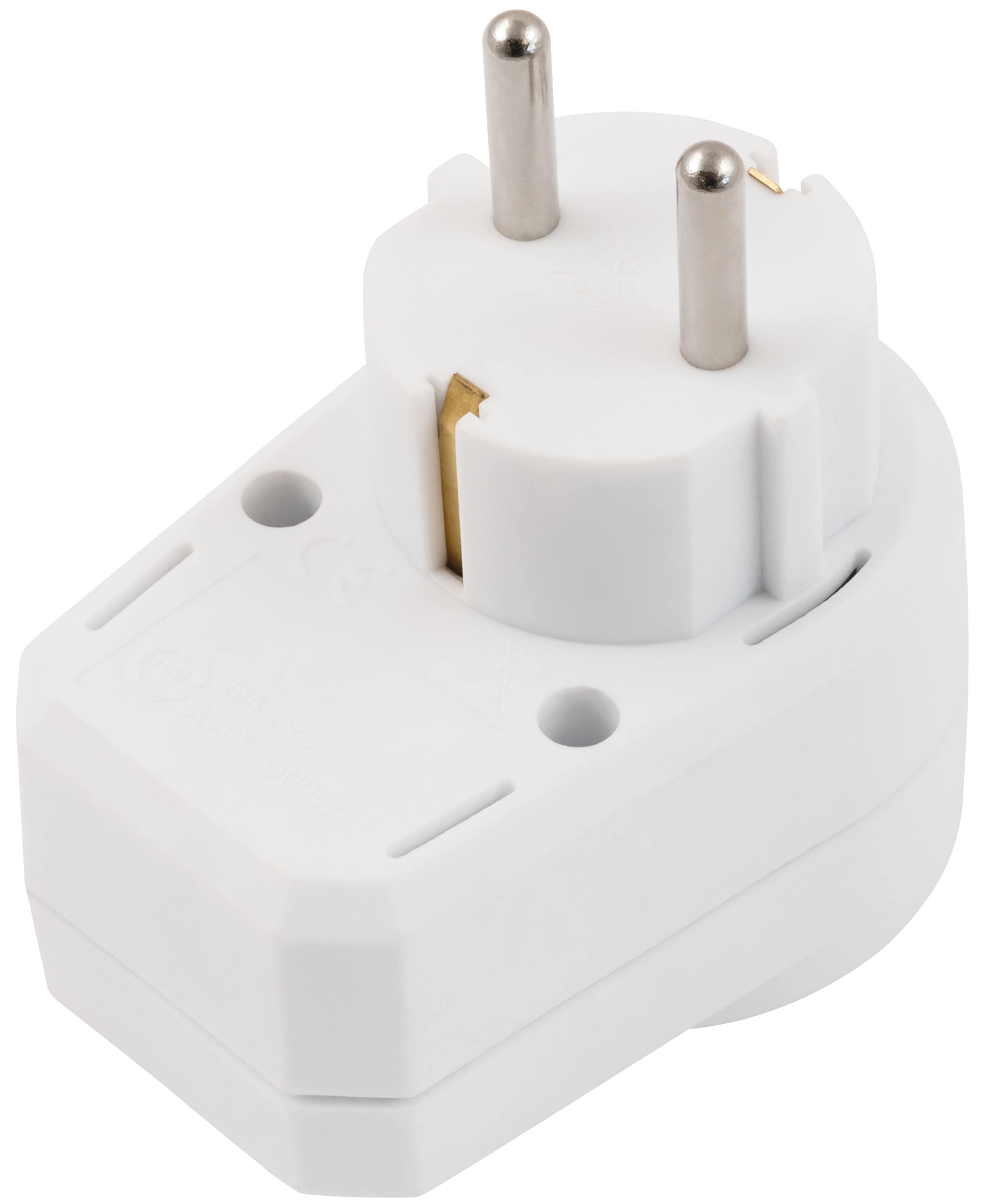 MCPOWER Steckdosenadapter mit Schalter, weiß