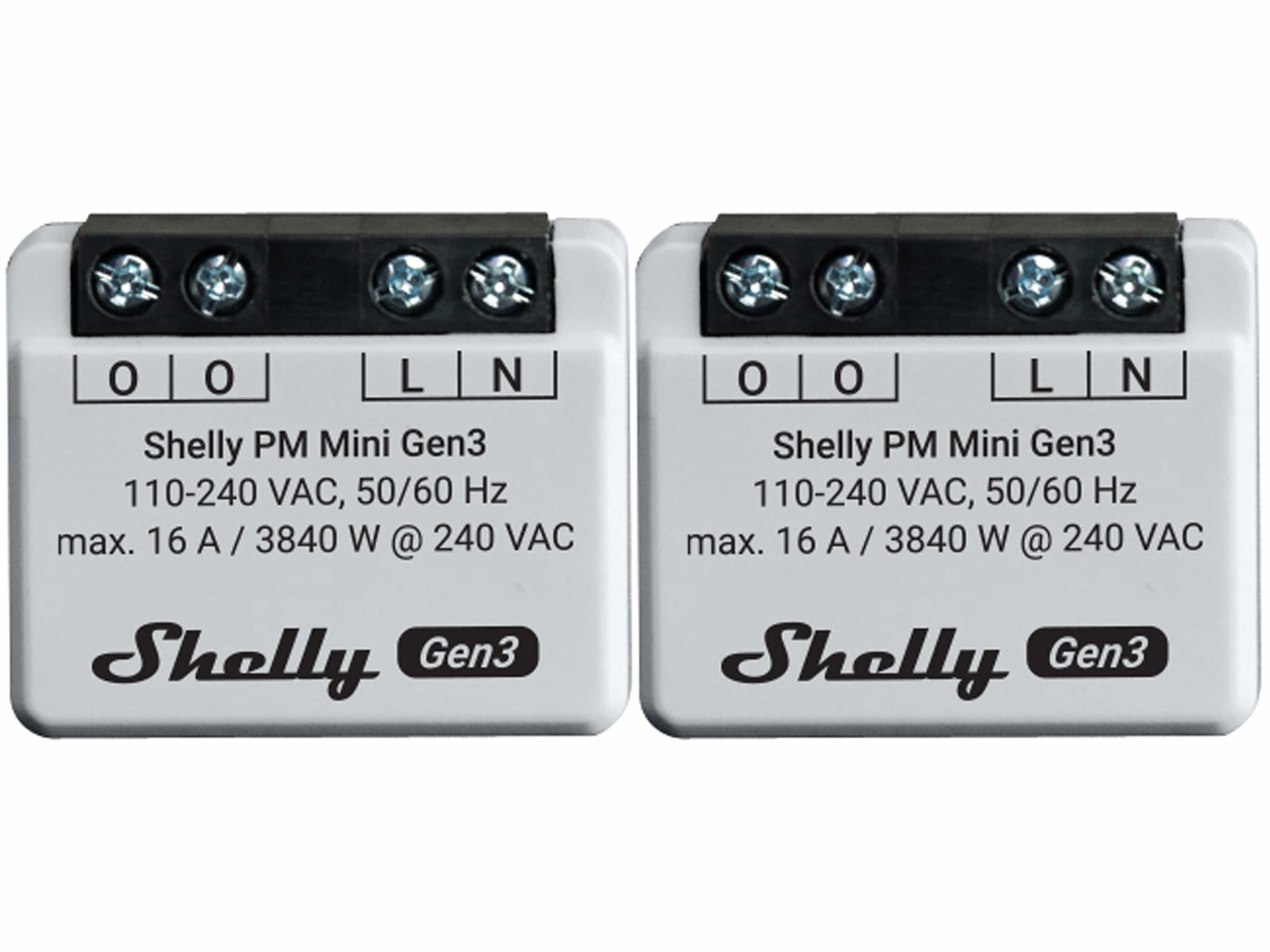 SHELLY WLAN-Leistungsmesser Plus PM Mini Gen.3, weiß, 2 Stück