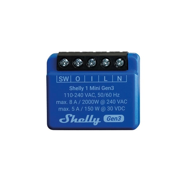 SHELLY WLAN-Schaltaktor 1 Mini Gen 3, blau, 2 Stück