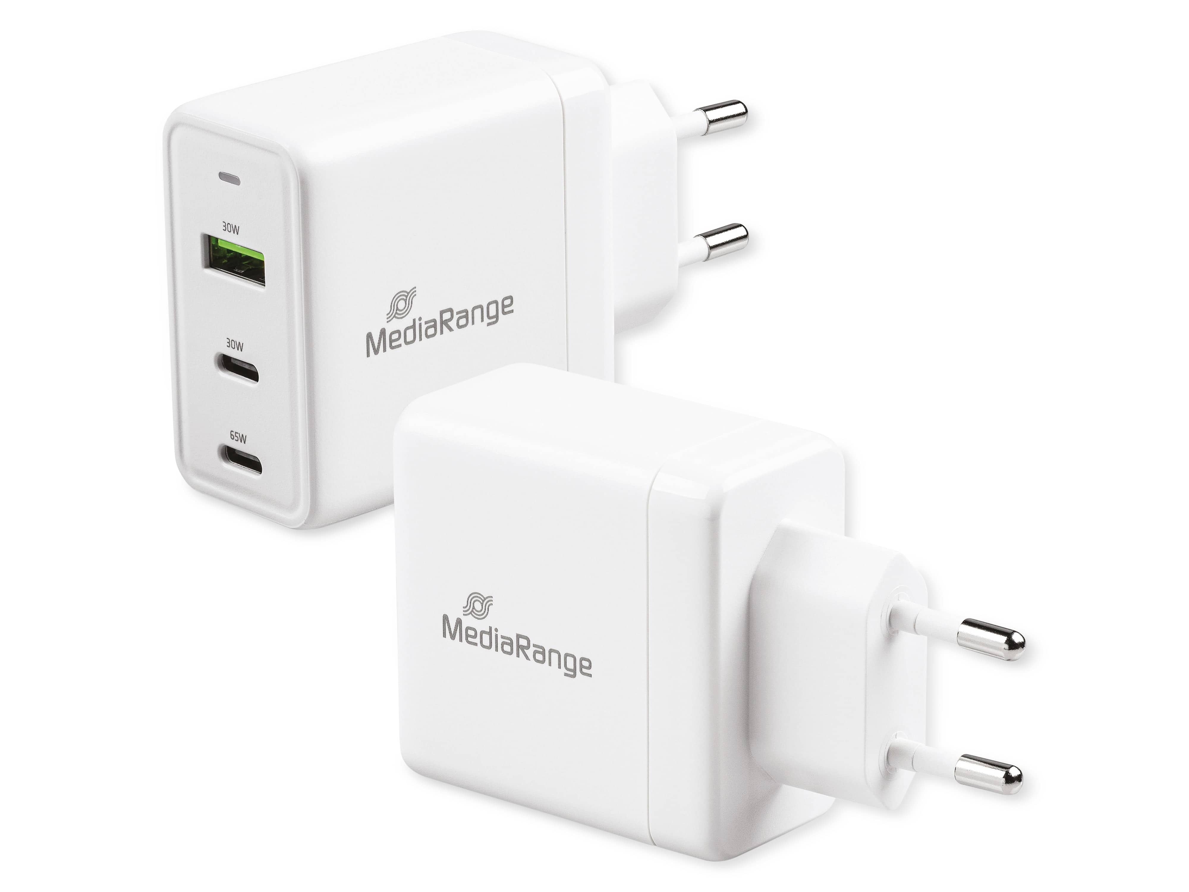 MEDIARANGE USB-Lader MRMA116, 65 W, UBS-A, 2x USB-C