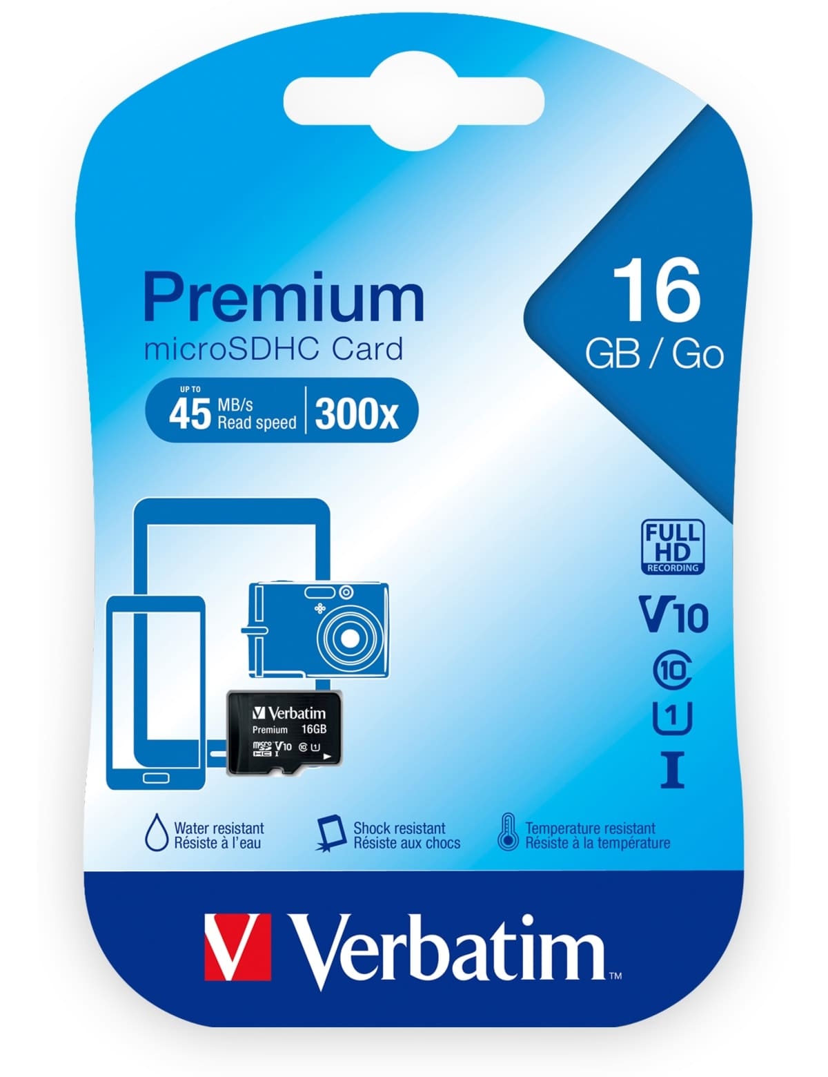 VERBATIM MicroSDHC Card 44010, 16 GB