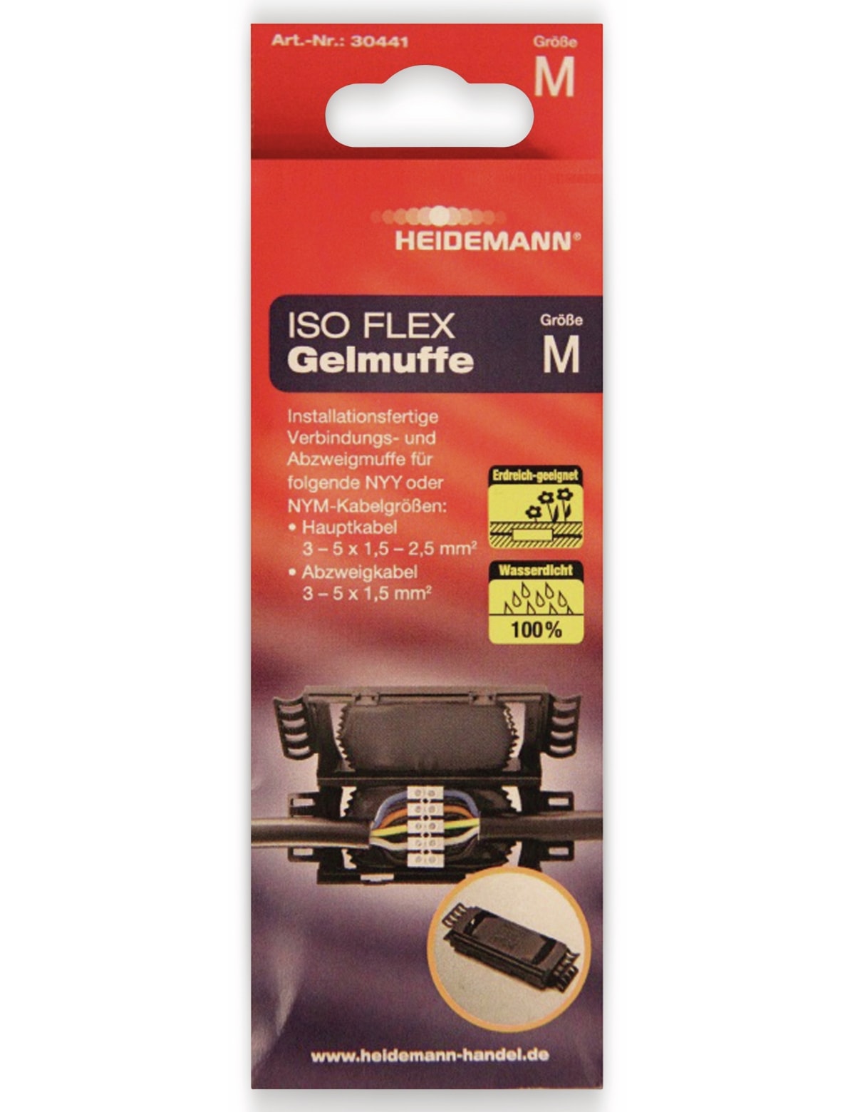 HEIDEMANN Kabelmuffe ISO Flex 30441, Größe M