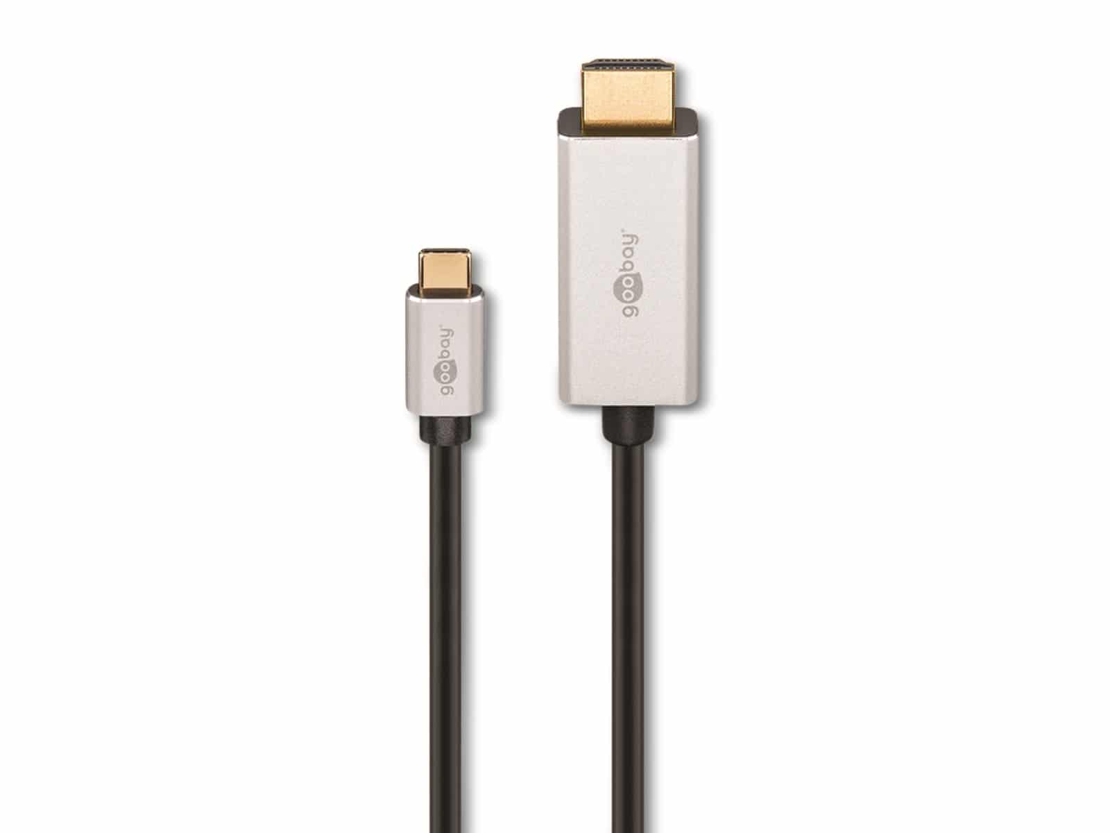 GOOBAY USB-Adapter, USB-C/HDMI, Stecker/Stecker, 2,0m