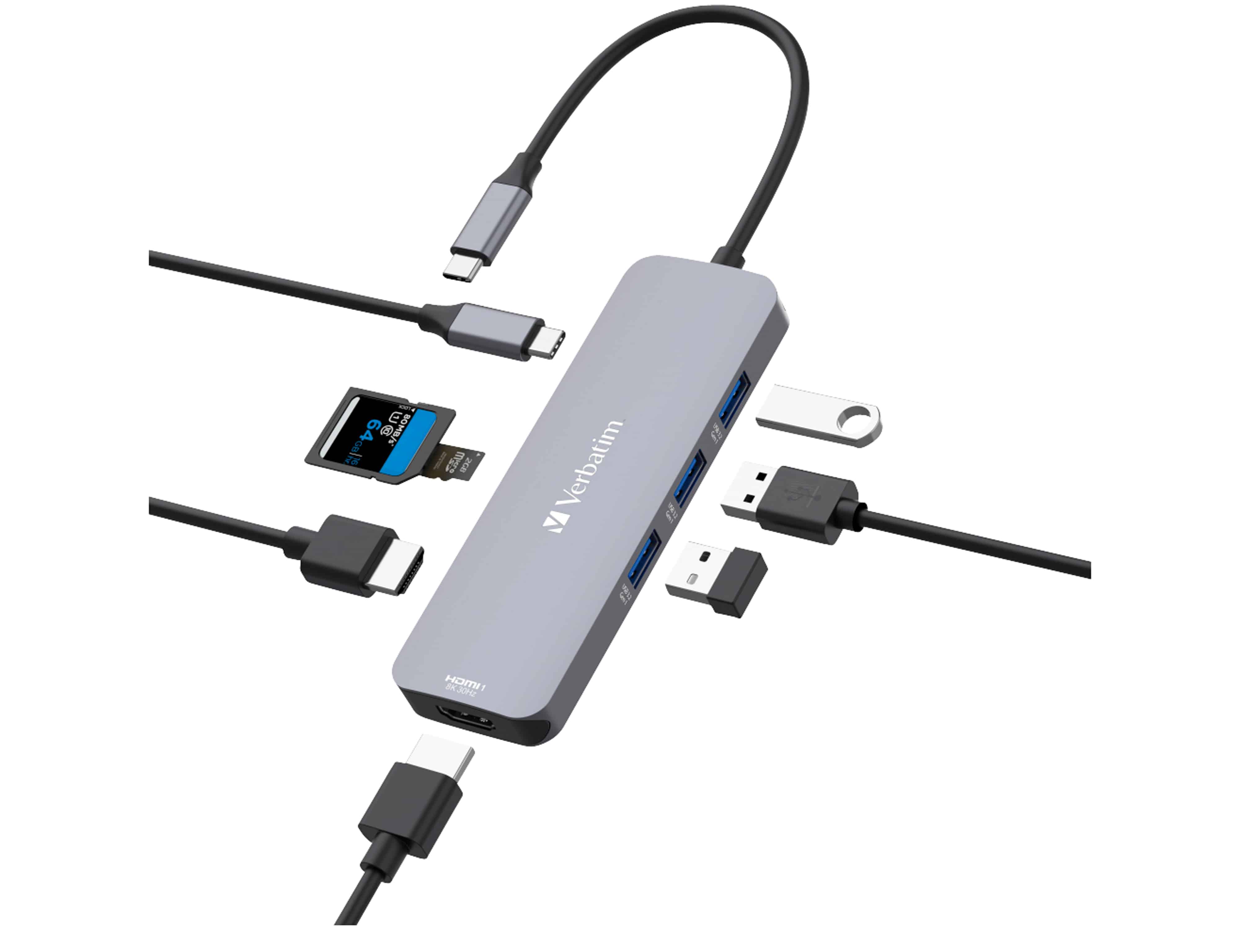 VERBATIM USB-C Pro Multiport Hub CMH-08