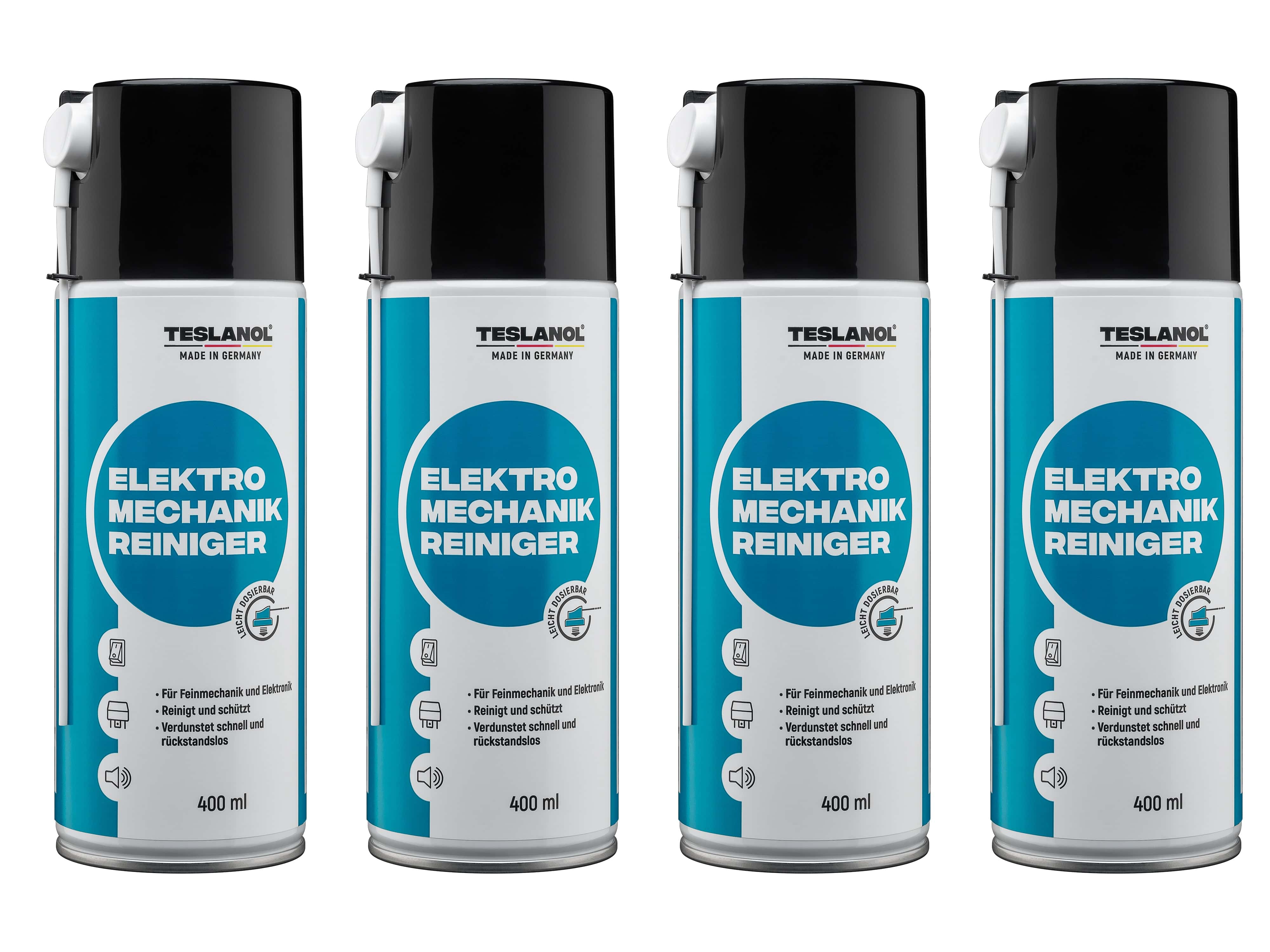 TESLANOL 26018 Elektro-Mechanik-Reinigerspray, 400 ml, 4 Stück