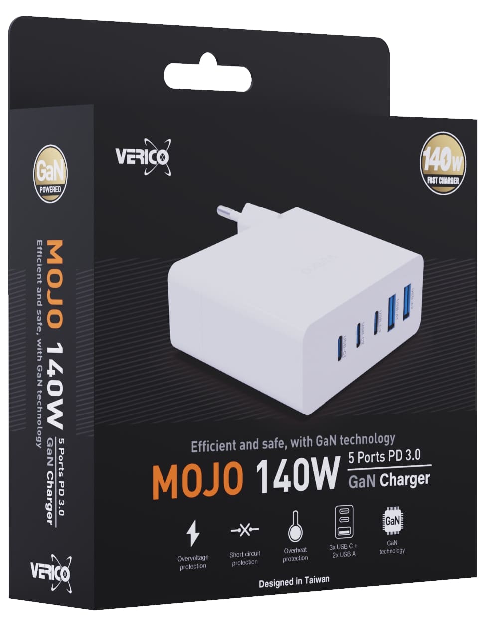 VERICO Power MOJO GaN 140W, 5 Port ,USB-Ladegerät