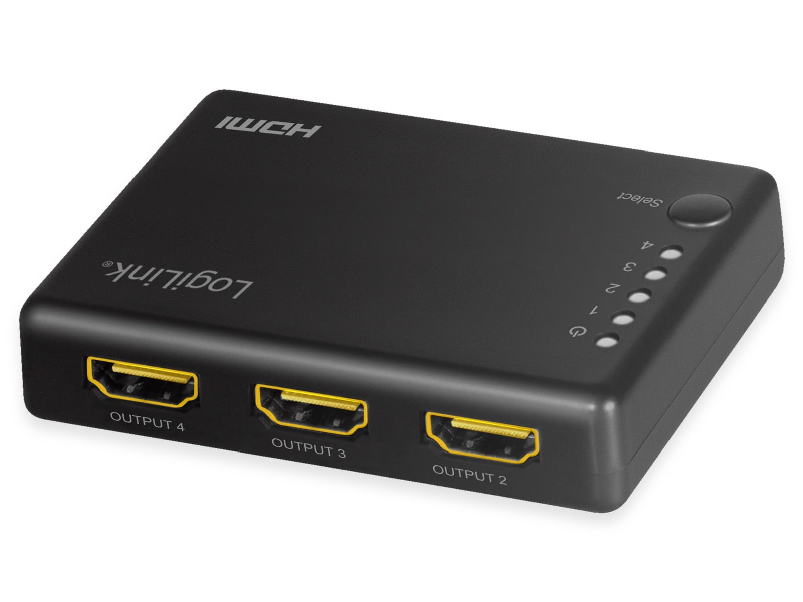 LOGILINK HDMI-Splitter HD0036, 1x4-Port, 4K/30 Hz, schlank