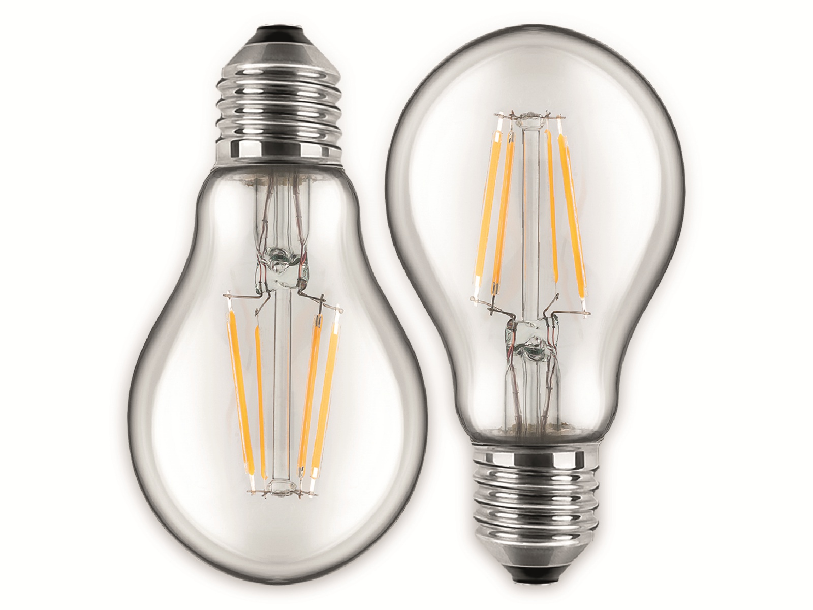 BLULAXA LED-Filament-Lampe, A60, E27, EEK: F, 4,5 W, 470 lm, 2700 K, 2 Stk