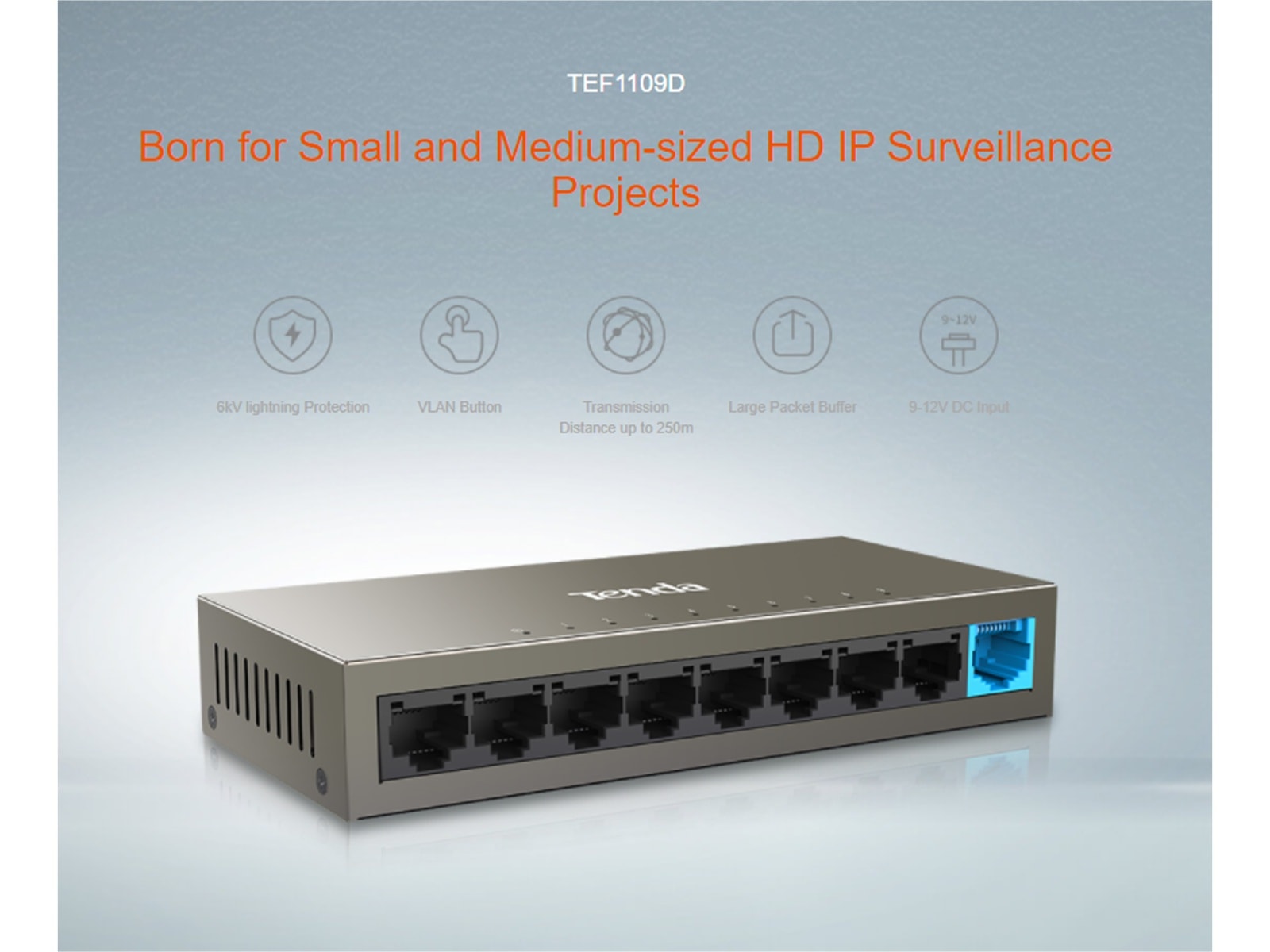 Tenda Switch TEF1109D, 9-Port, unmanaged