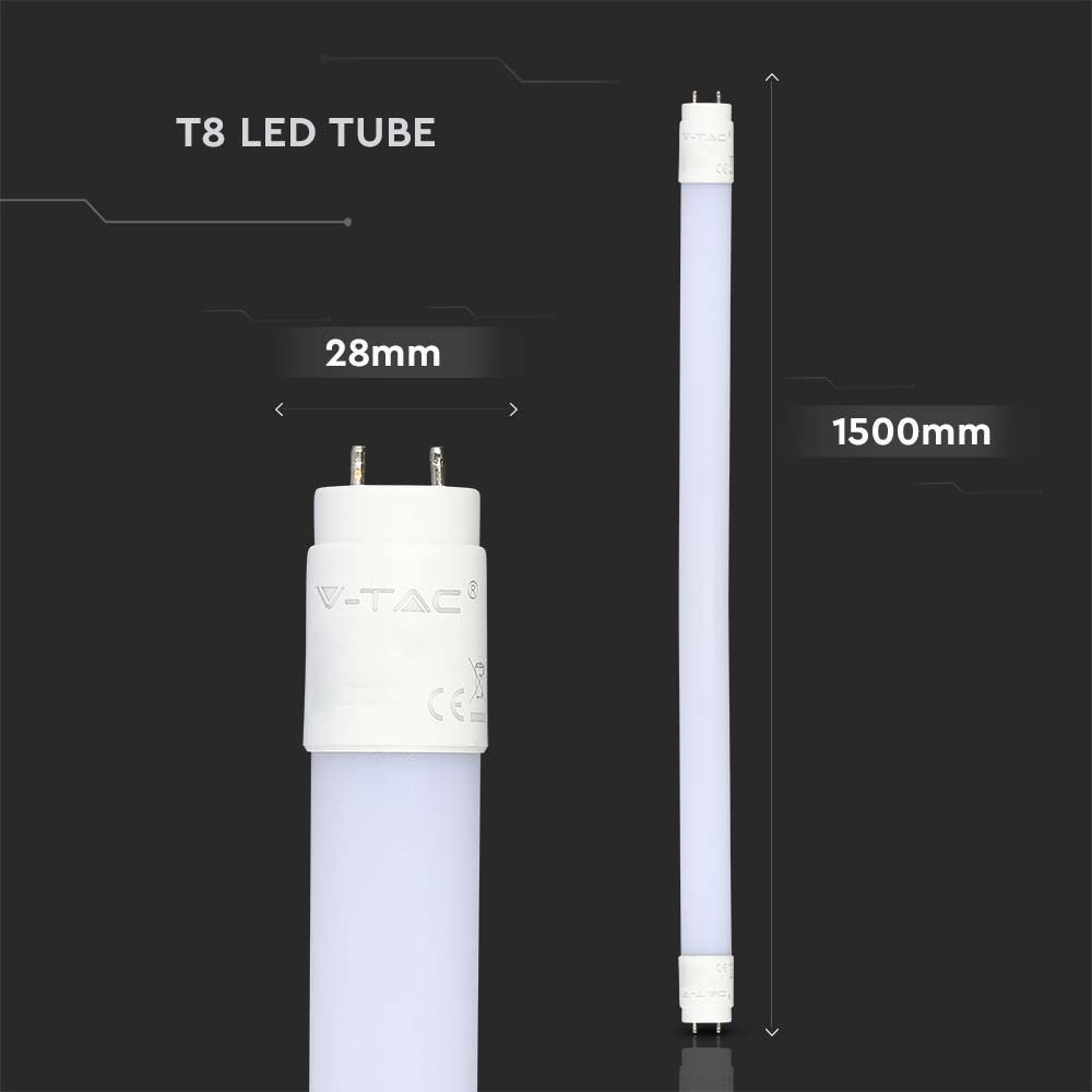 V-TAC LED-Röhre VT-1577, T8, G13, EEK: F, 20 W, 2100 lm, 4000 K, 1500 mm