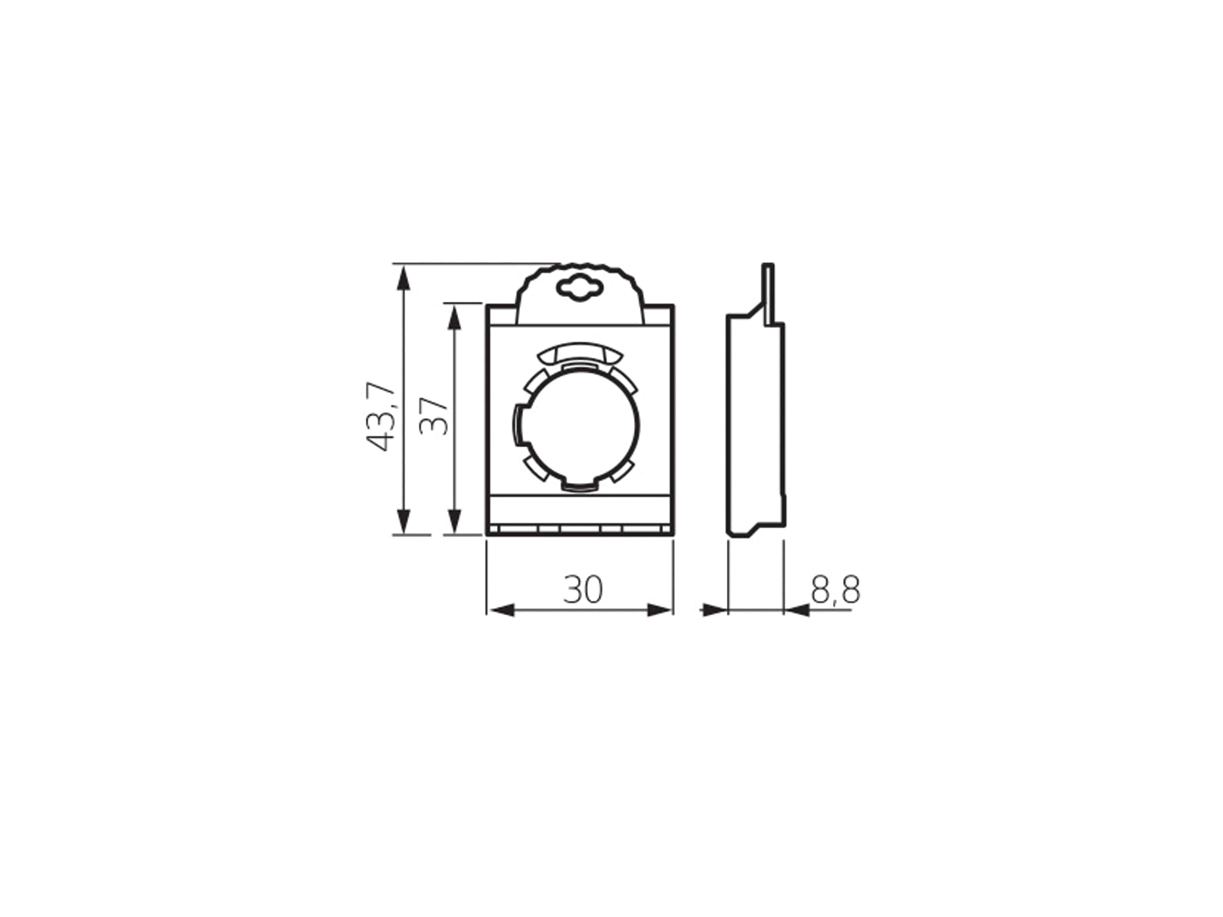 BACO Befehls- und Meldegeräte, 333E, Adapter zur Montage von 3 Elementen, für 22 mm