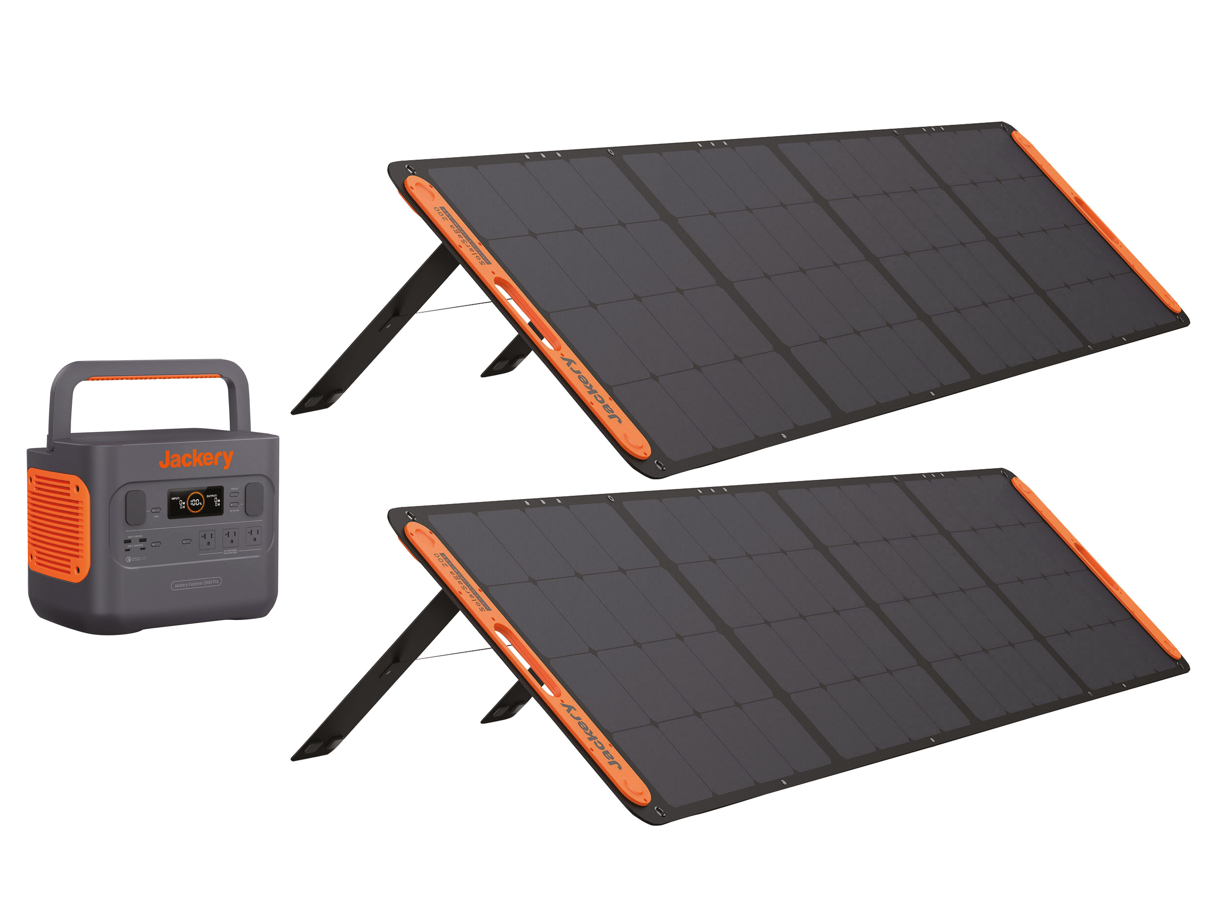 JACKERY Powerstation-Set Explorer 2000 Pro + 2x 200 W Solarmodul