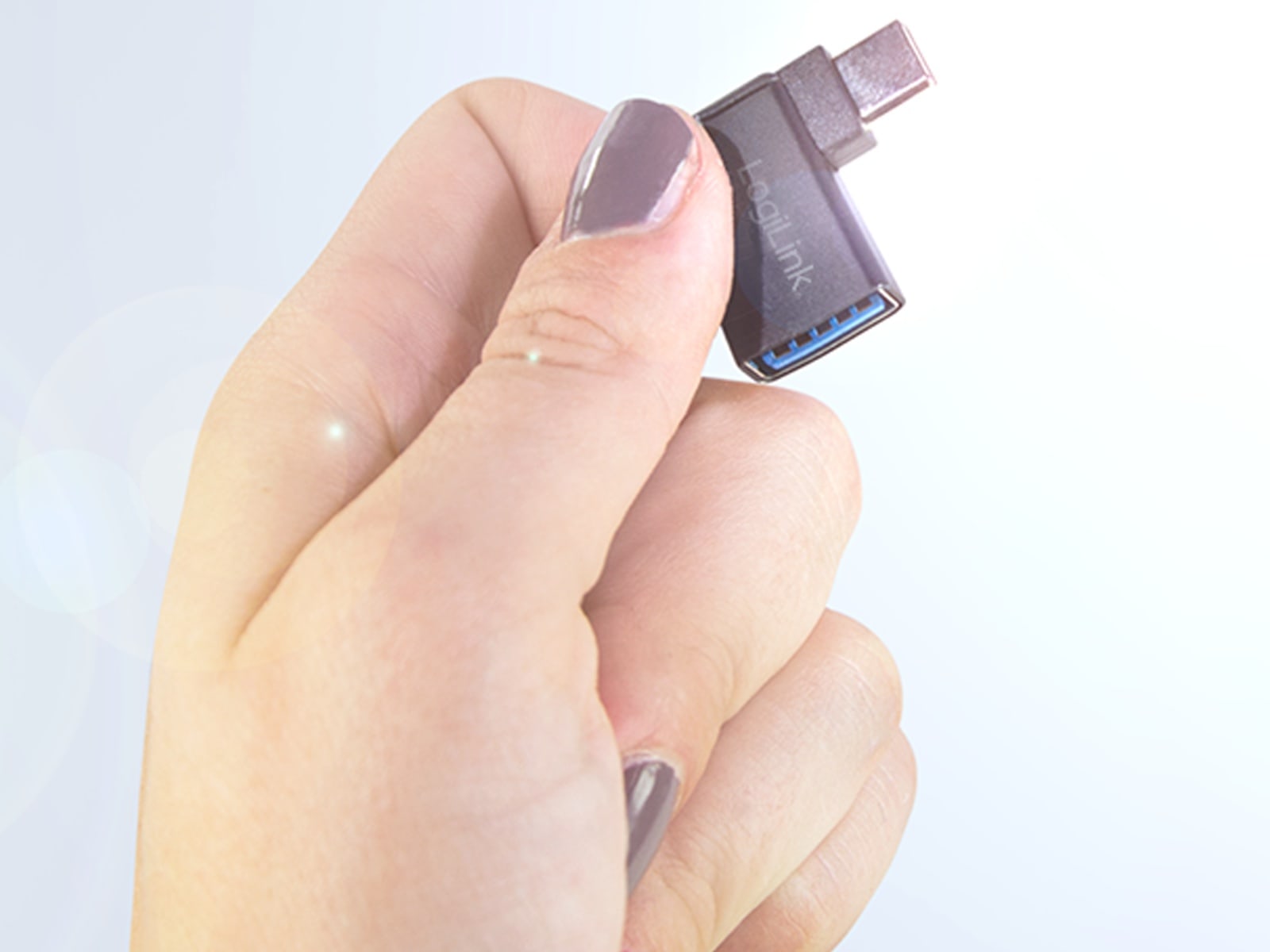 LOGILINK USB-Adapter AU0055, schwarz, USB-C auf USB-A, 90° gewinkelt