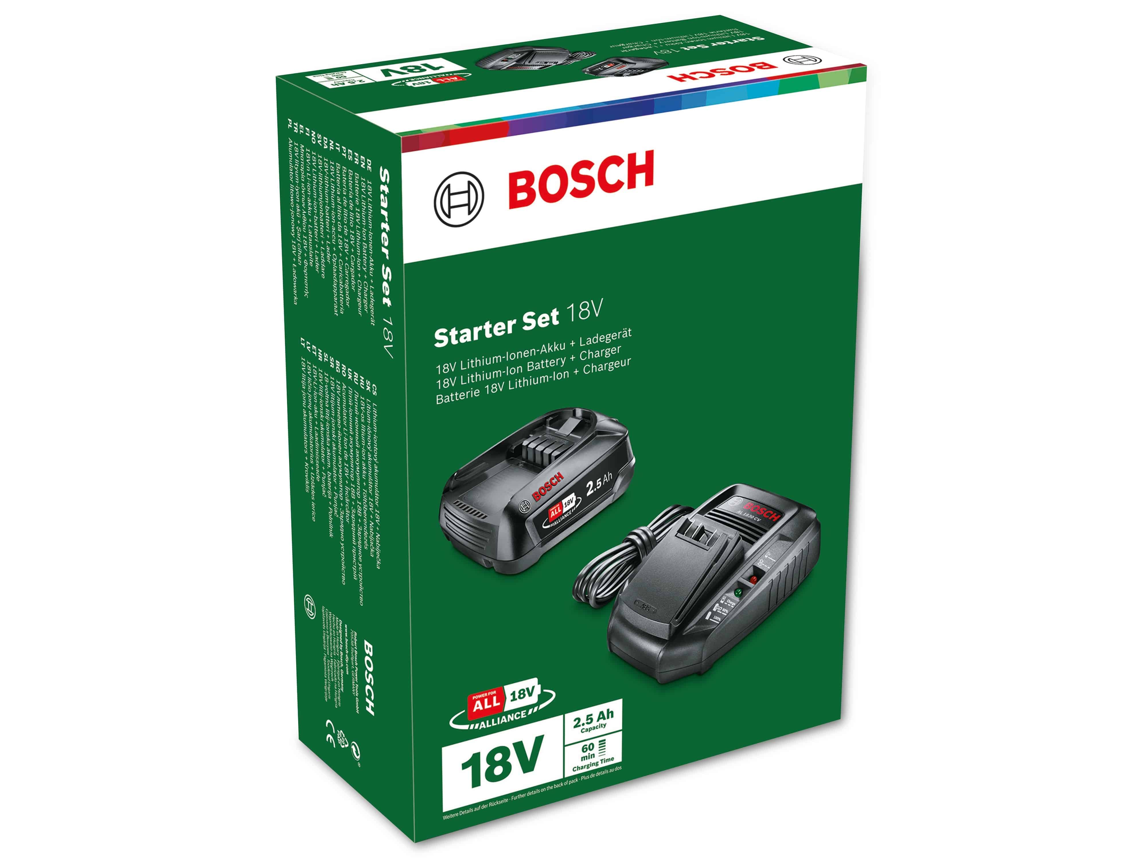 BOSCH Starter-Set, 18V, Ladegerät AL 1830 CV, Akku 2500mAh