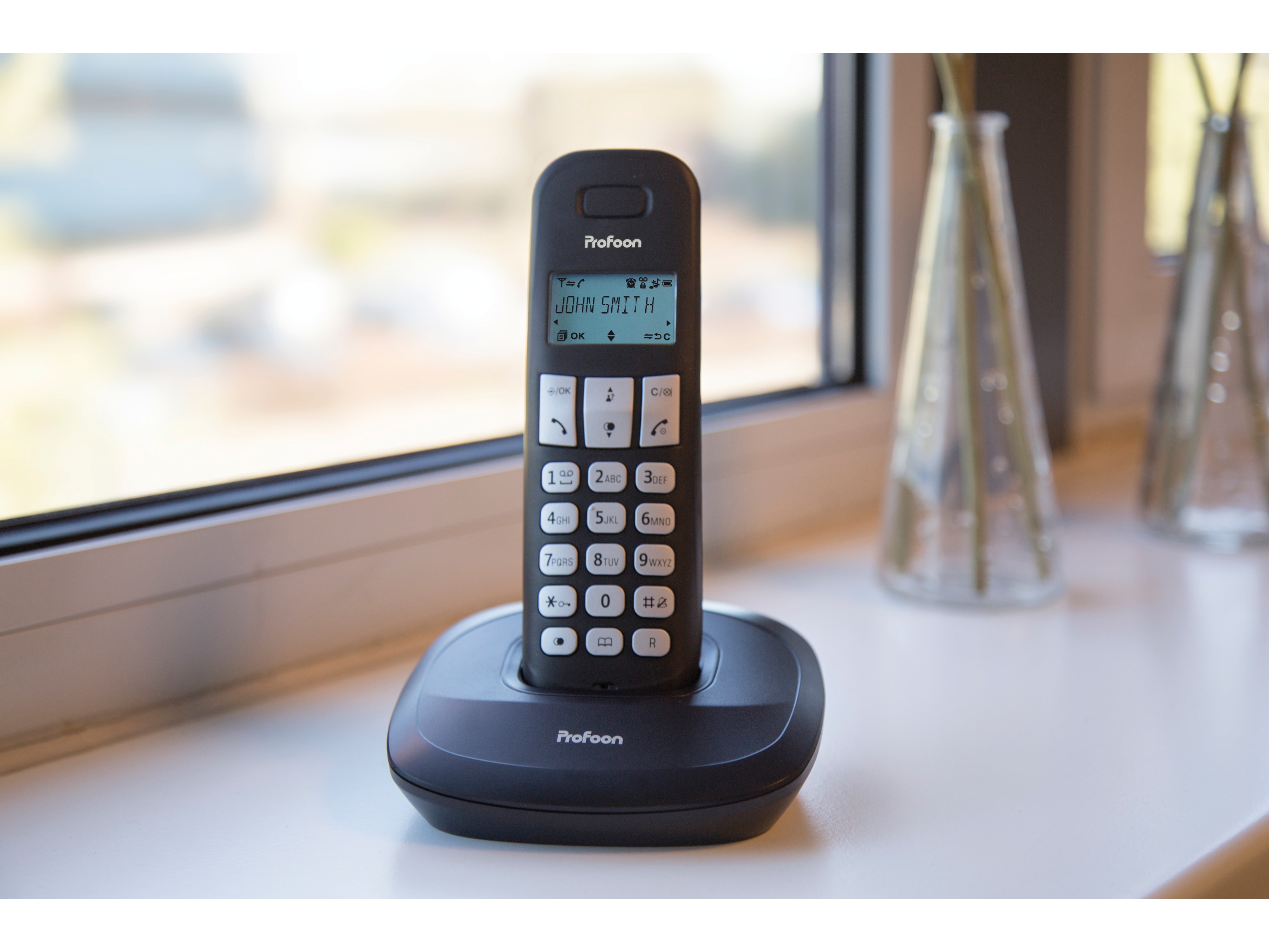 PROFOON DECT-Telefon PDX-1120, mit 2 Mobilteilen, schwarz