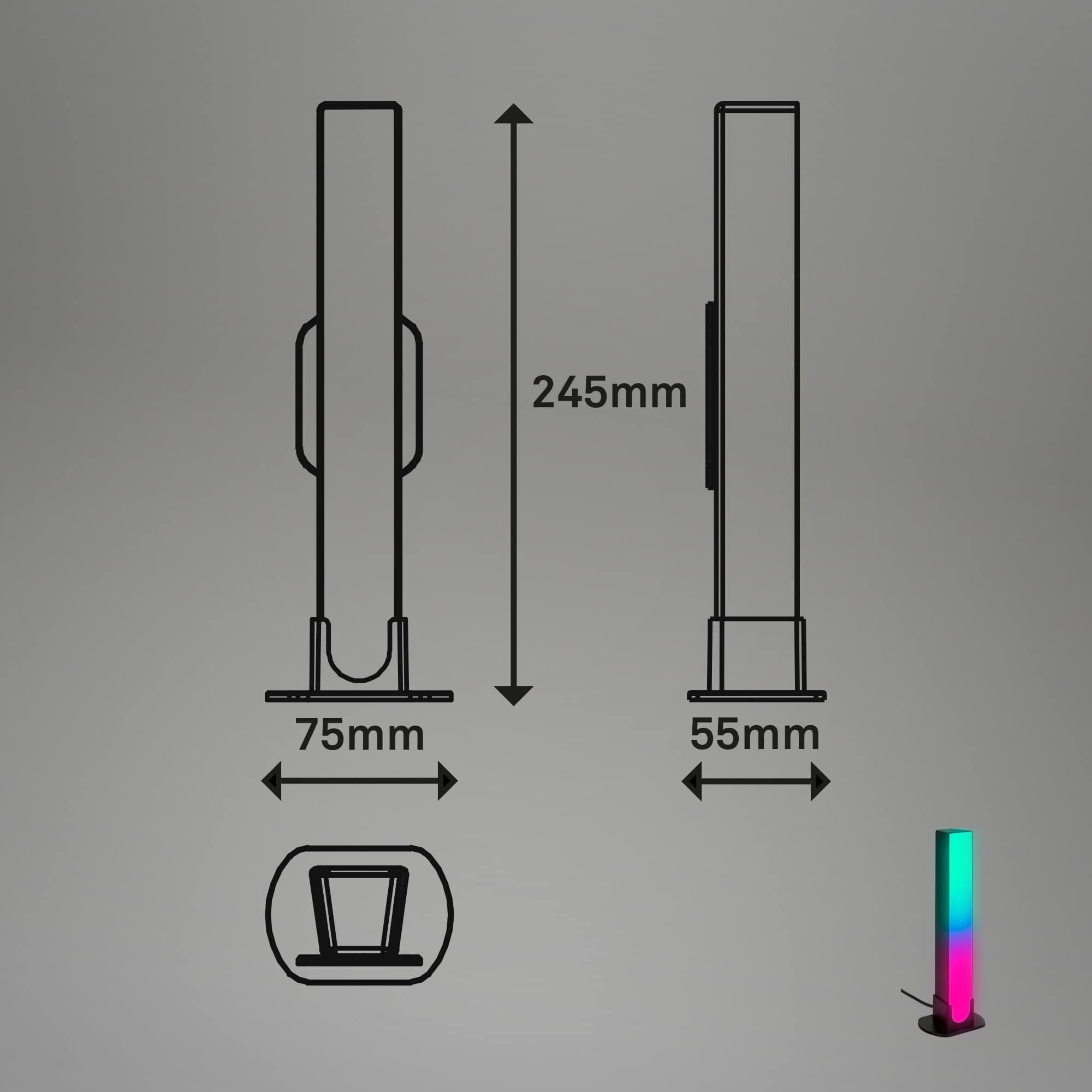 BRILONER LED-Tischleuchte 2er Set, schwarz, je 6W, 550lm, CCT, RGBIC, Smart