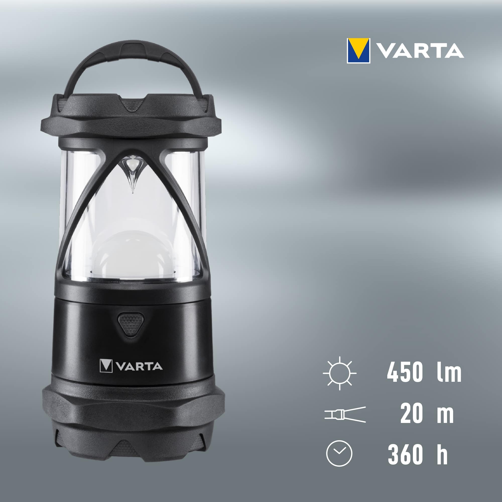 VARTA LED-Camping-Leuchte Indestructible L30 Pro, 450 lm, Batteriebetrieb