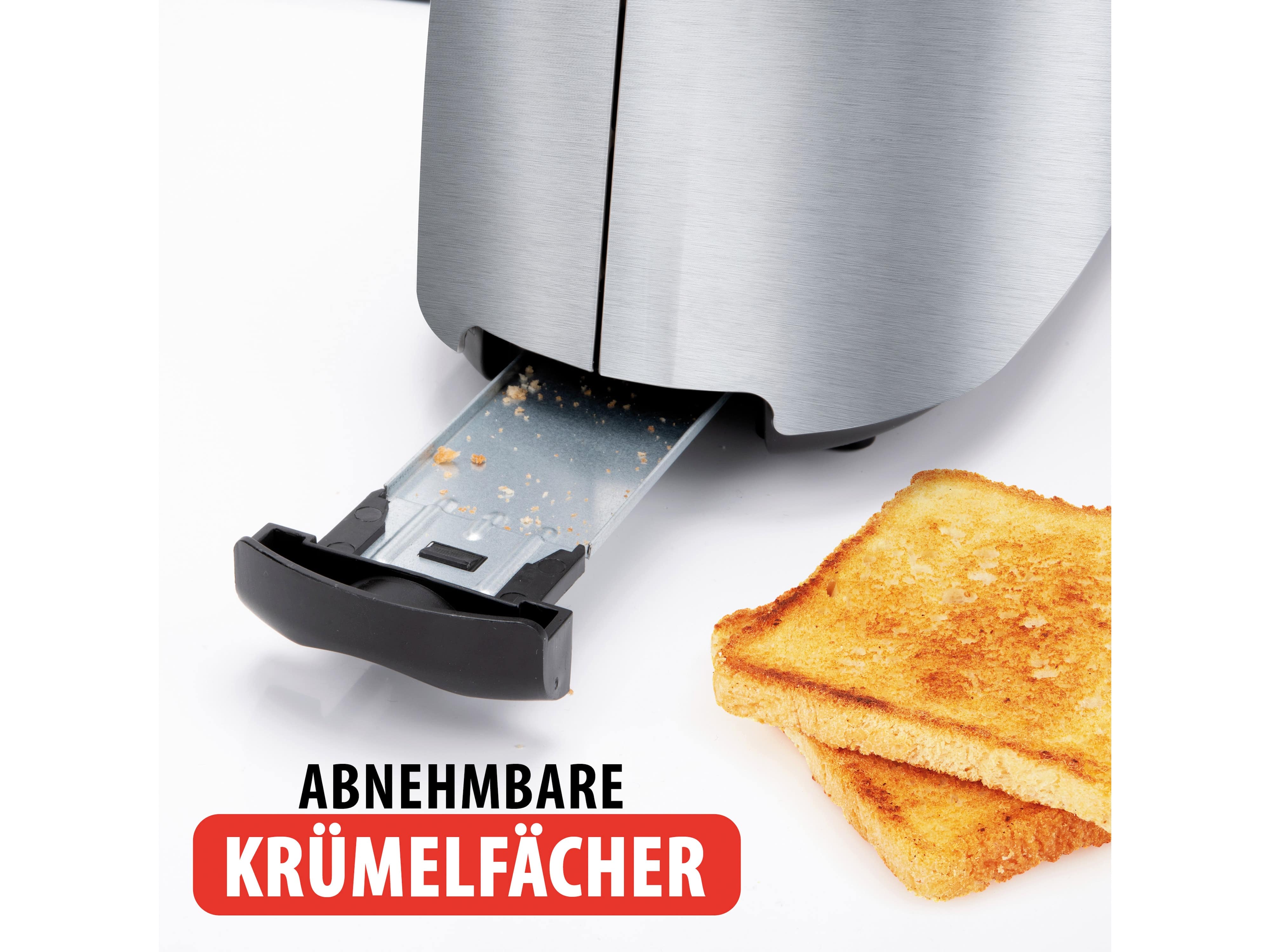 ALPINA Toaster, 1000 W, 2 Scheibentoaster, schwarz/silber