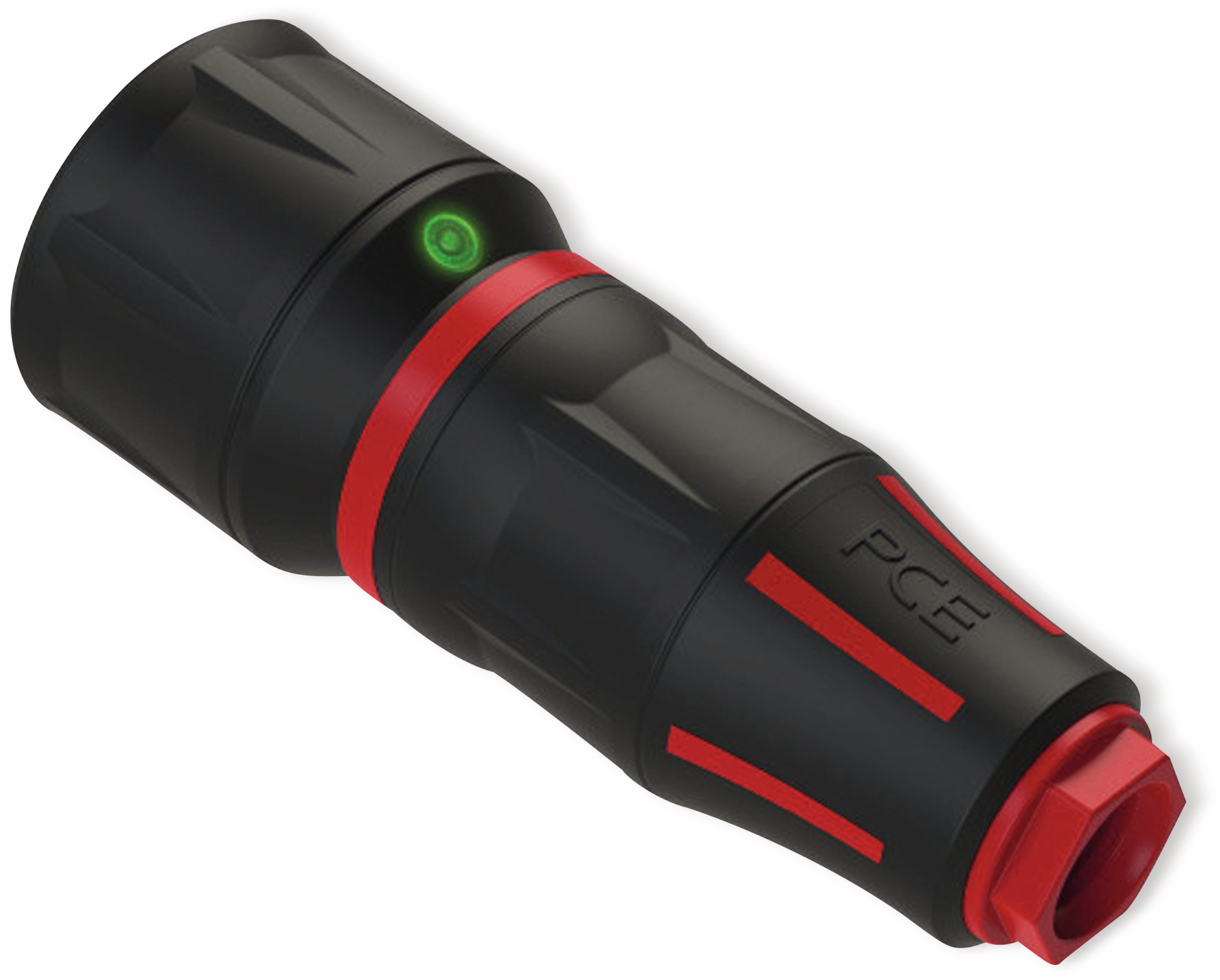 PCE Schutzkontaktkupplung TopTaurus2, schwarz/rot, mit LED