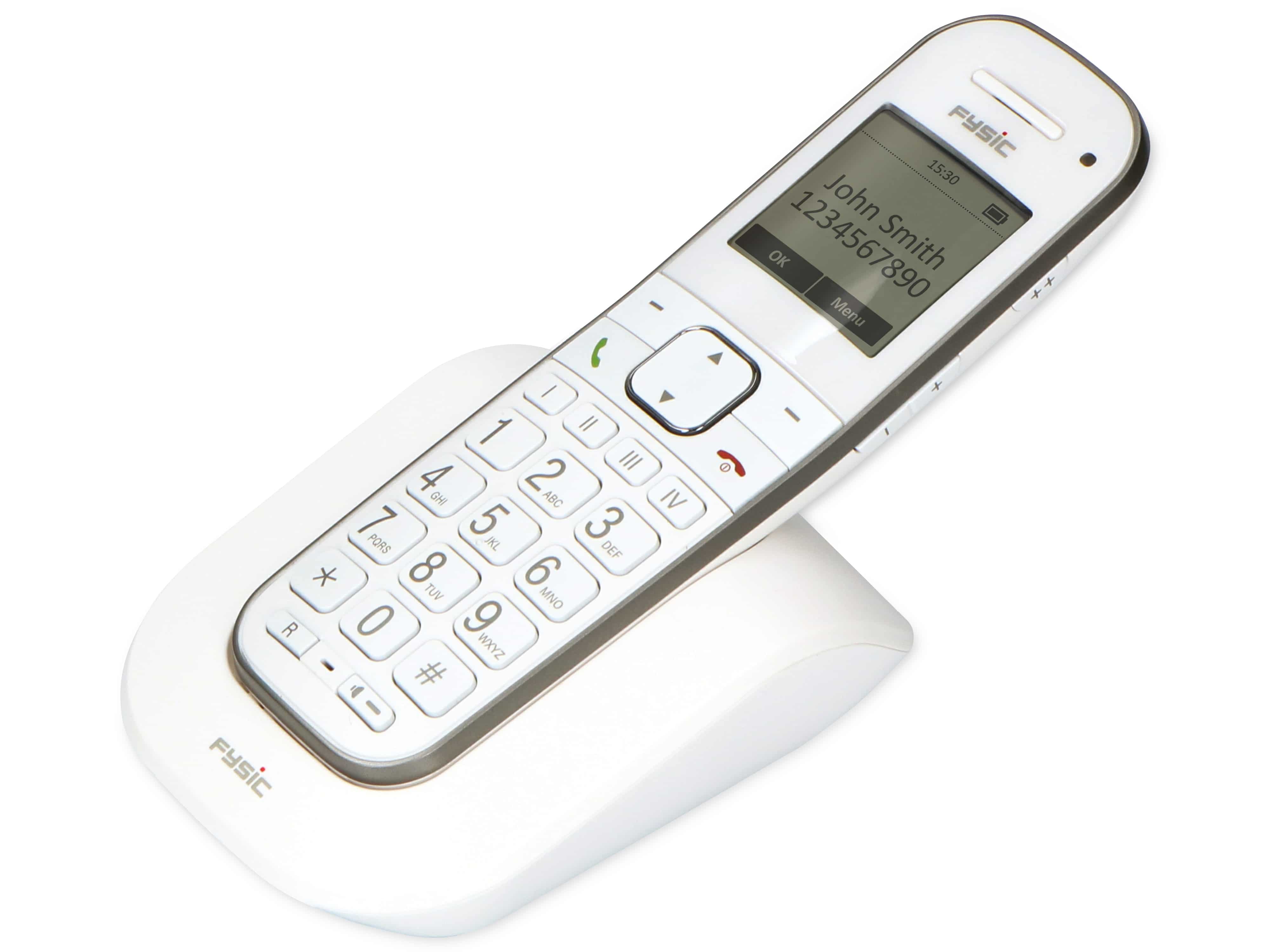 FYSIC DECT-Telefon FX-9000 DUO, mit 2 Mobilteilen, weiß