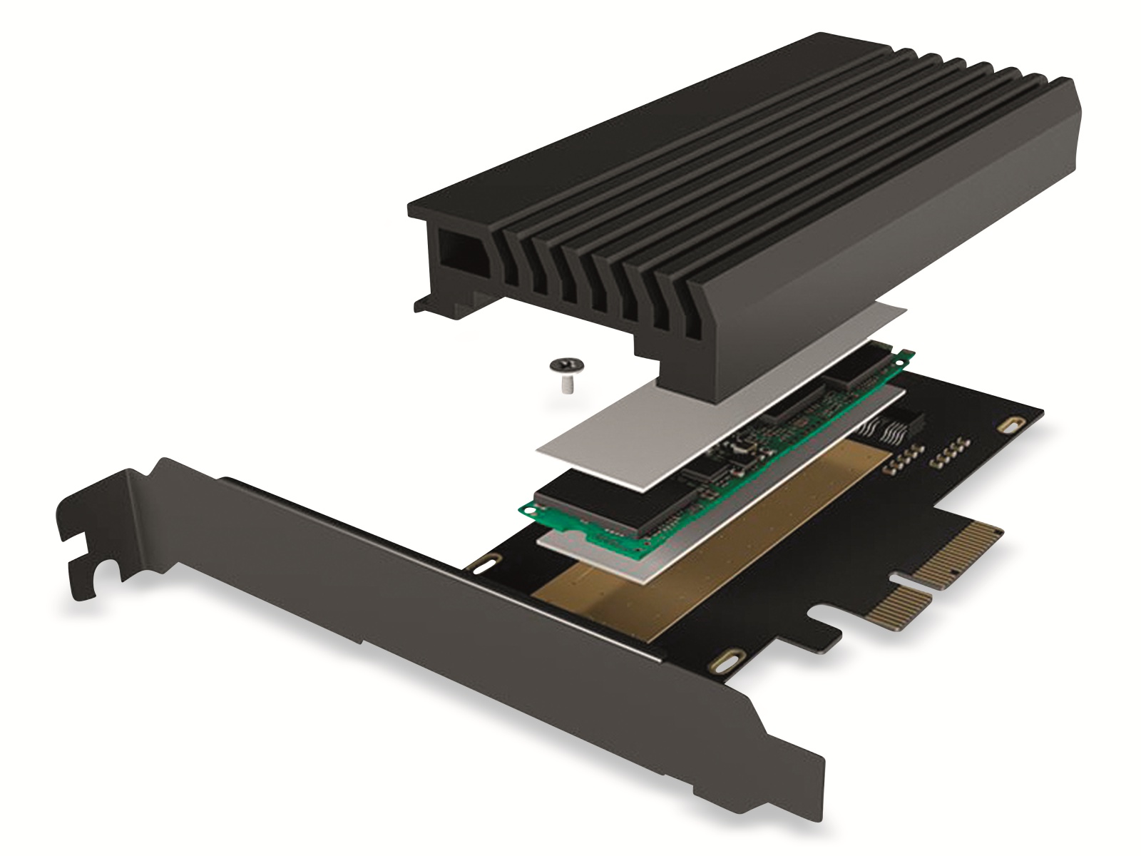 ICY BOX PCIe-Karte IB-PCI214M2-HSL, PCIe 4.0 x4 zu M.2 (NVMe)