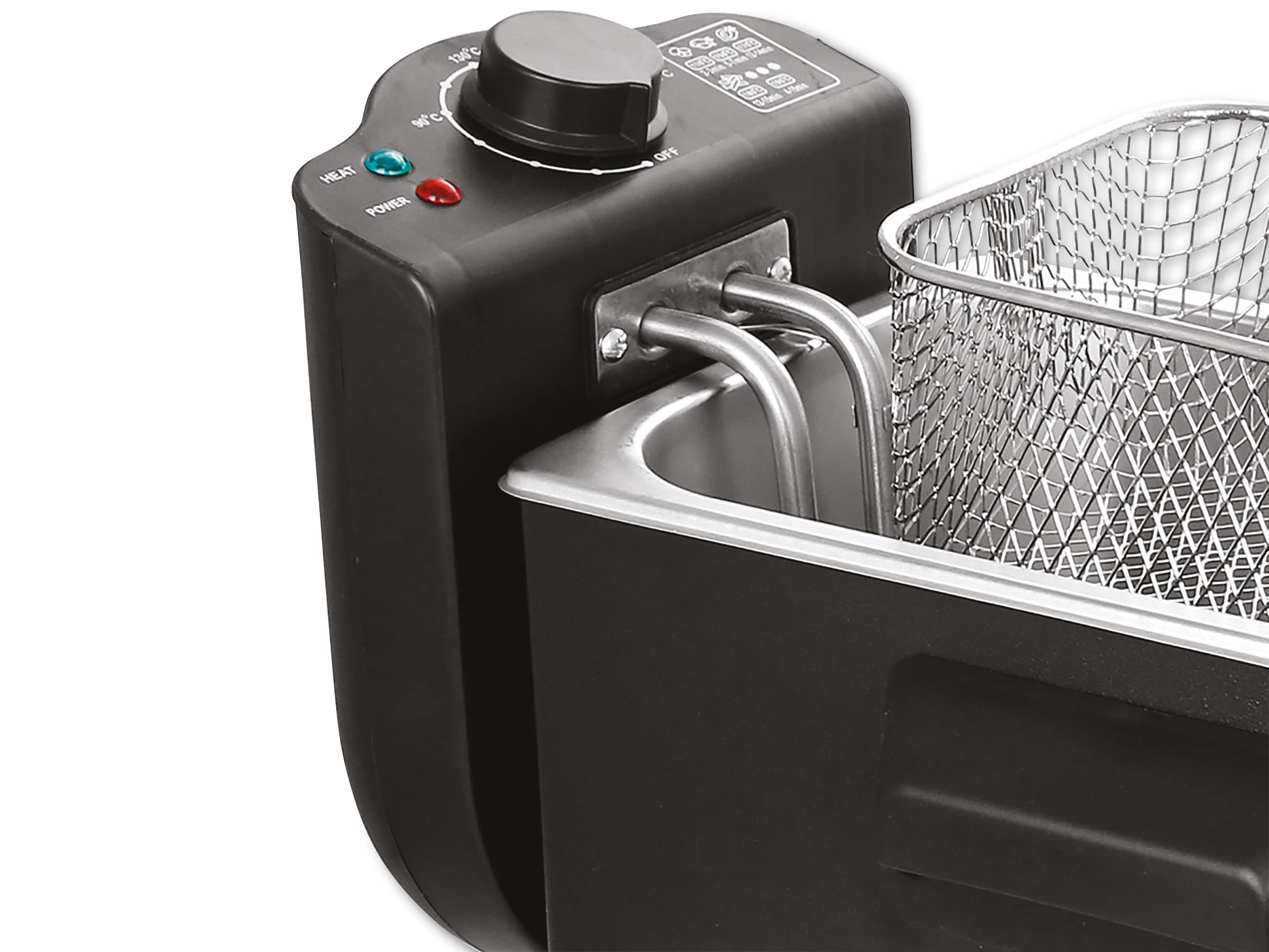 EMERIO Fritteuse DF-120482.2, 3 L, 2000 W, schwarz