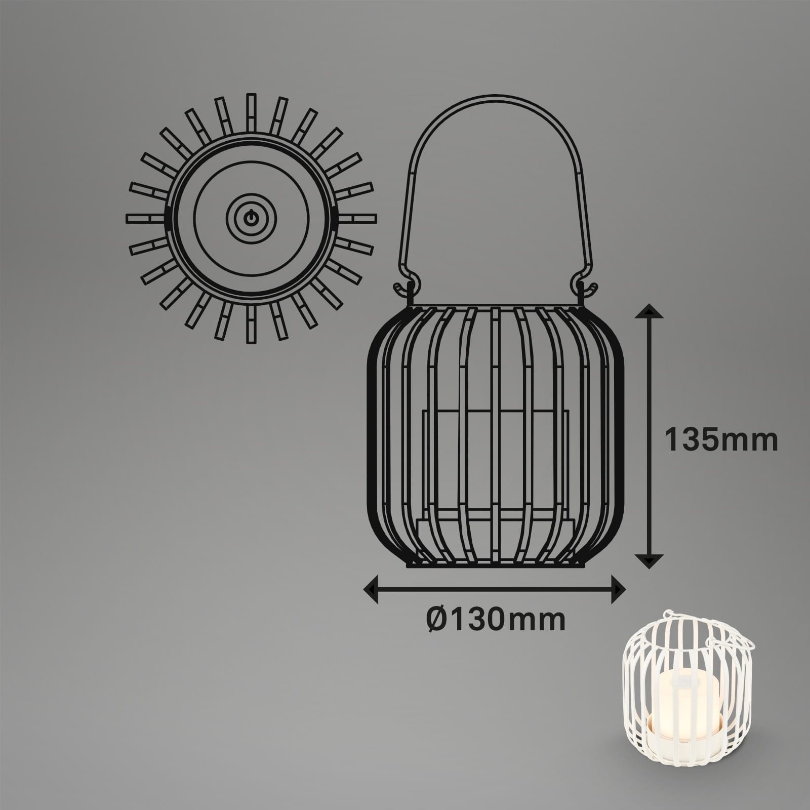 BRILONER LED-Akku-Tischleuchte 7479016 weiß, 2W, 150lm, 2700K, IP44