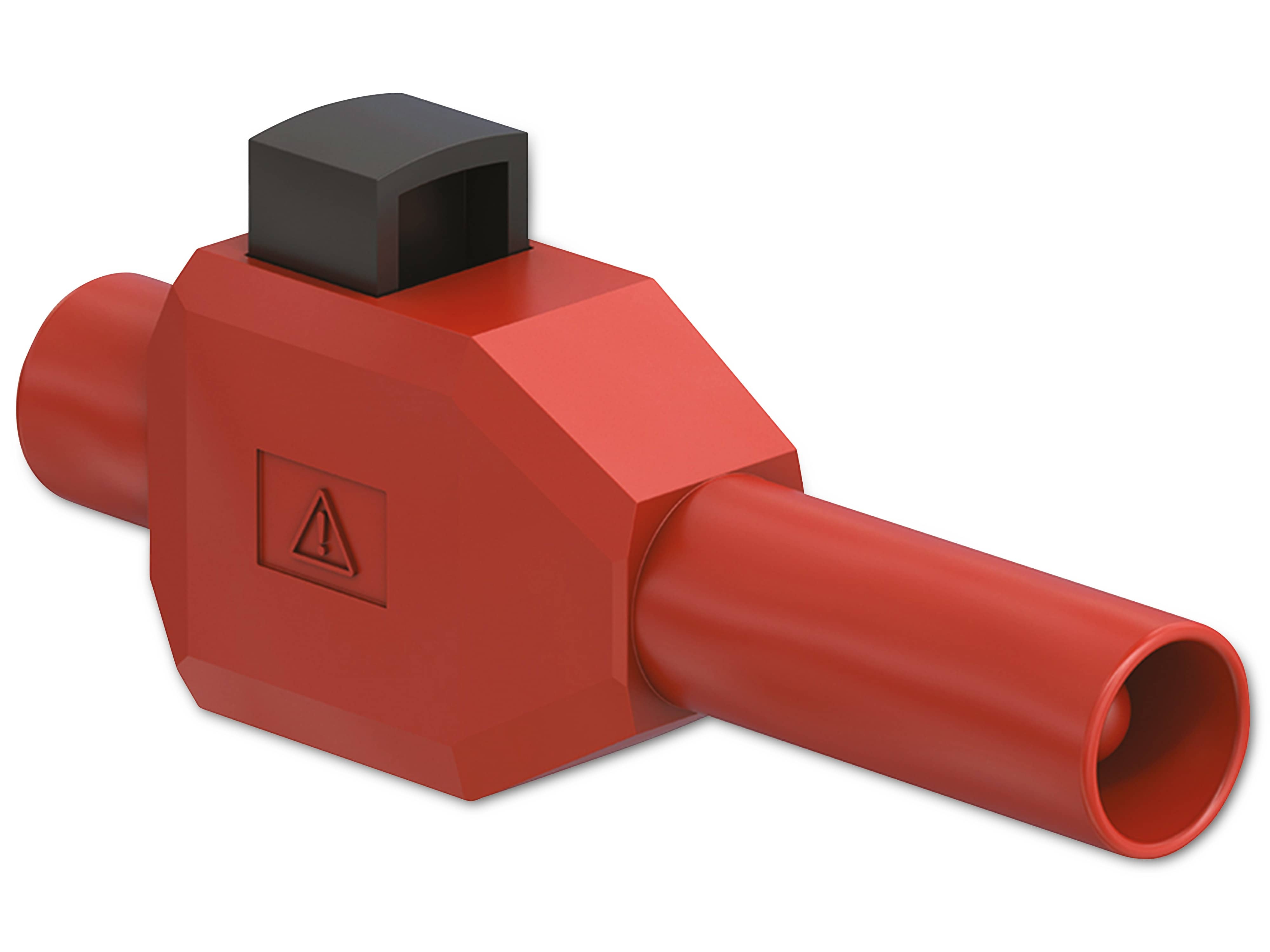 STÄUBLI Sicherheitsklemmsteckeradapter, 22.3007-22, 4 mm , rot, 600 V, CAT II, 10 A