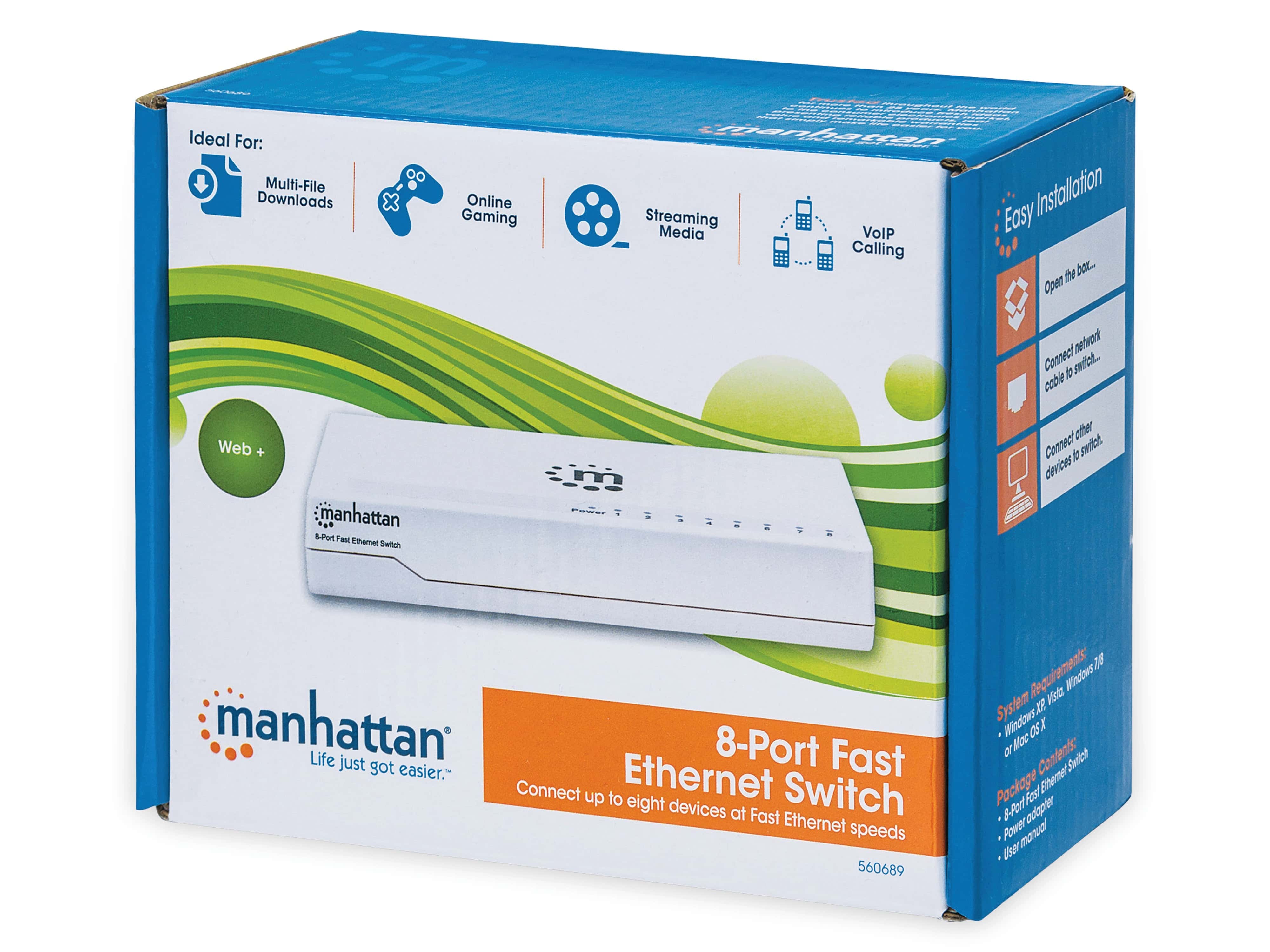 MANHATTAN Fast Ethernet Switch, 8-Port, weiß