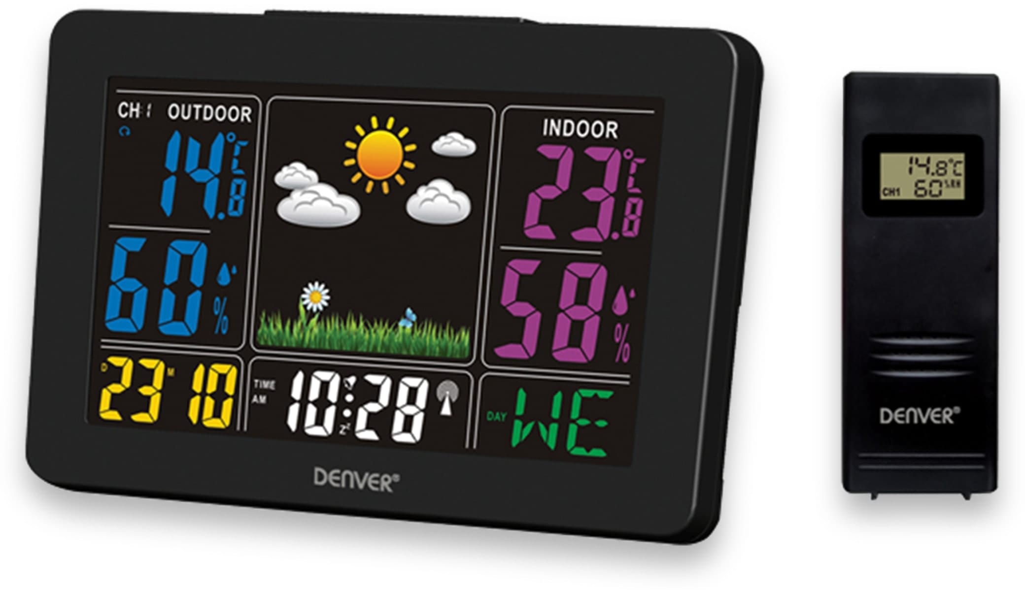 DENVER Wetterstation WS-540, schwarz, mit Farbdisplay