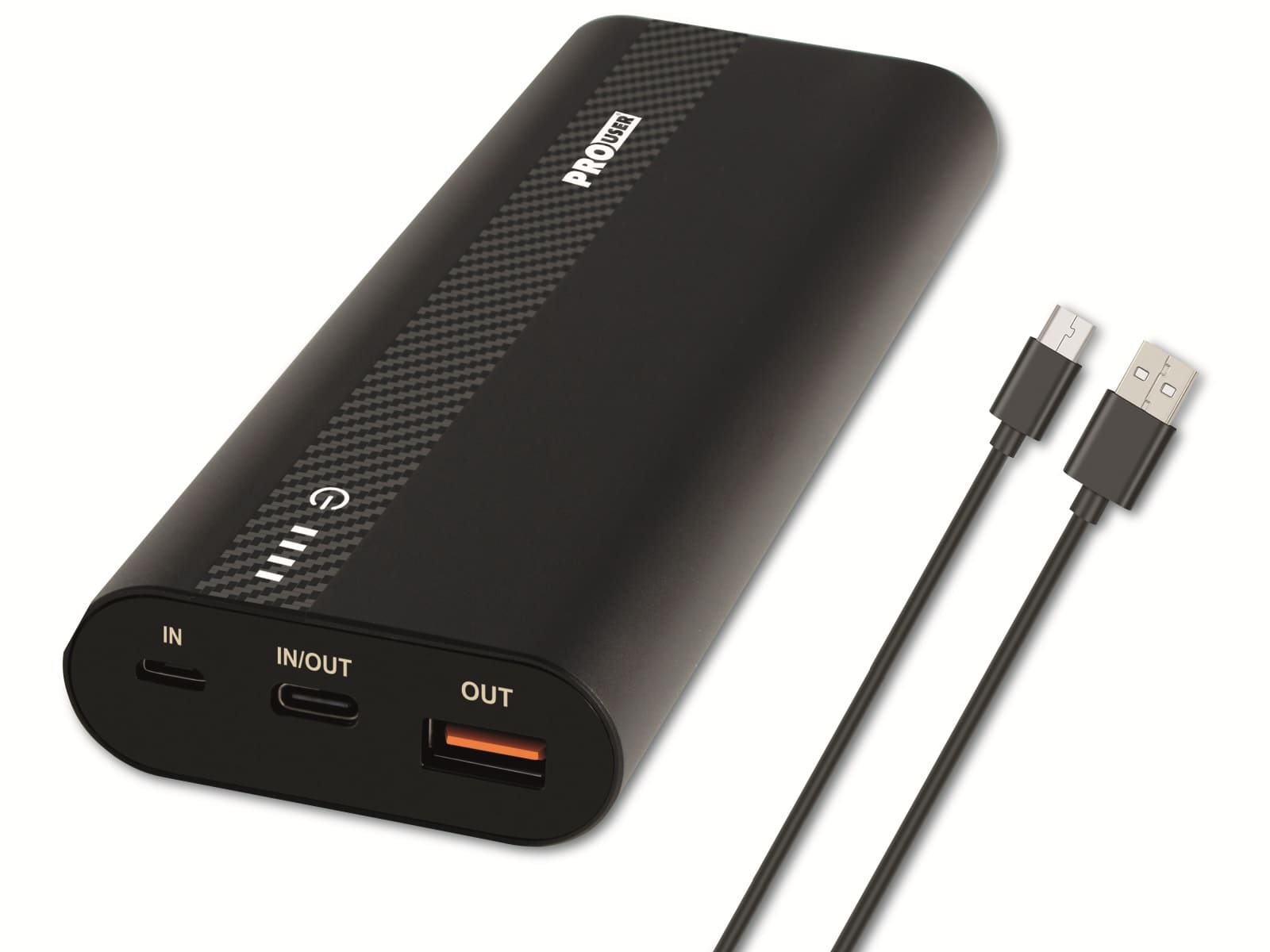 PROUSER USB Powerbank PRO USER 20178, 20.000 mAh, 18W, schwarz