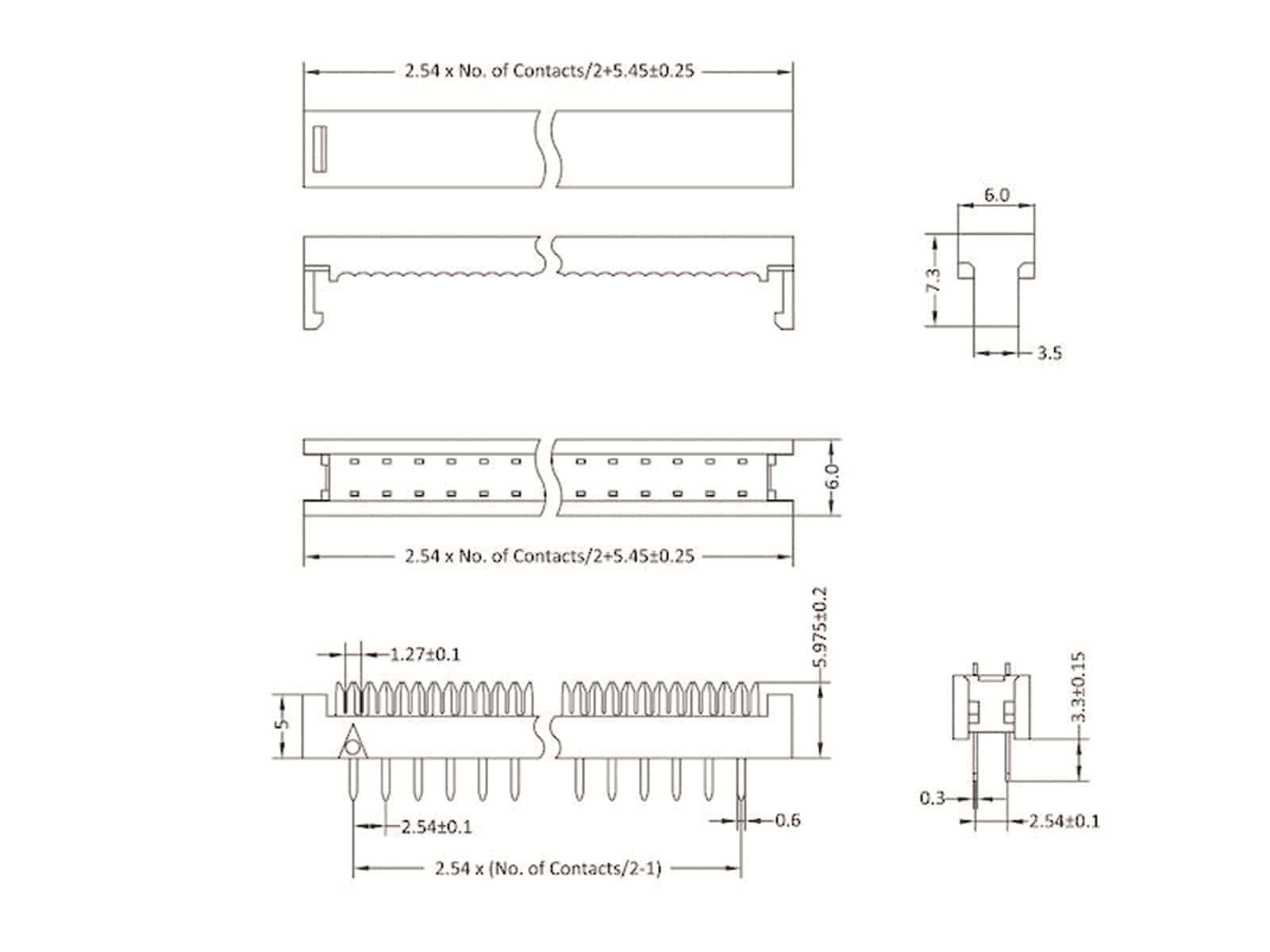 ECON CONNECT Leiterplatten-Verbinder, DIN 41651, 20-polig, RM 2,54 mm