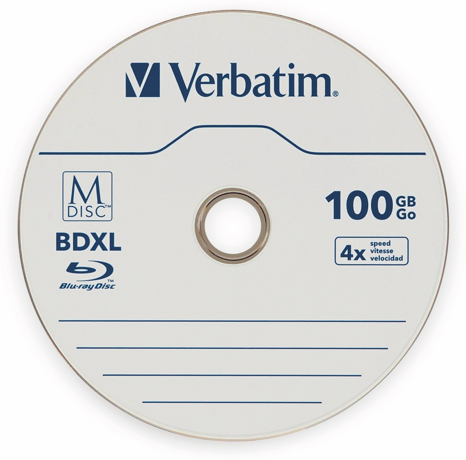 VERBATIM M-Disc BD-R, 100 GB, 1 Stück, Blau-weiß Oberfläche