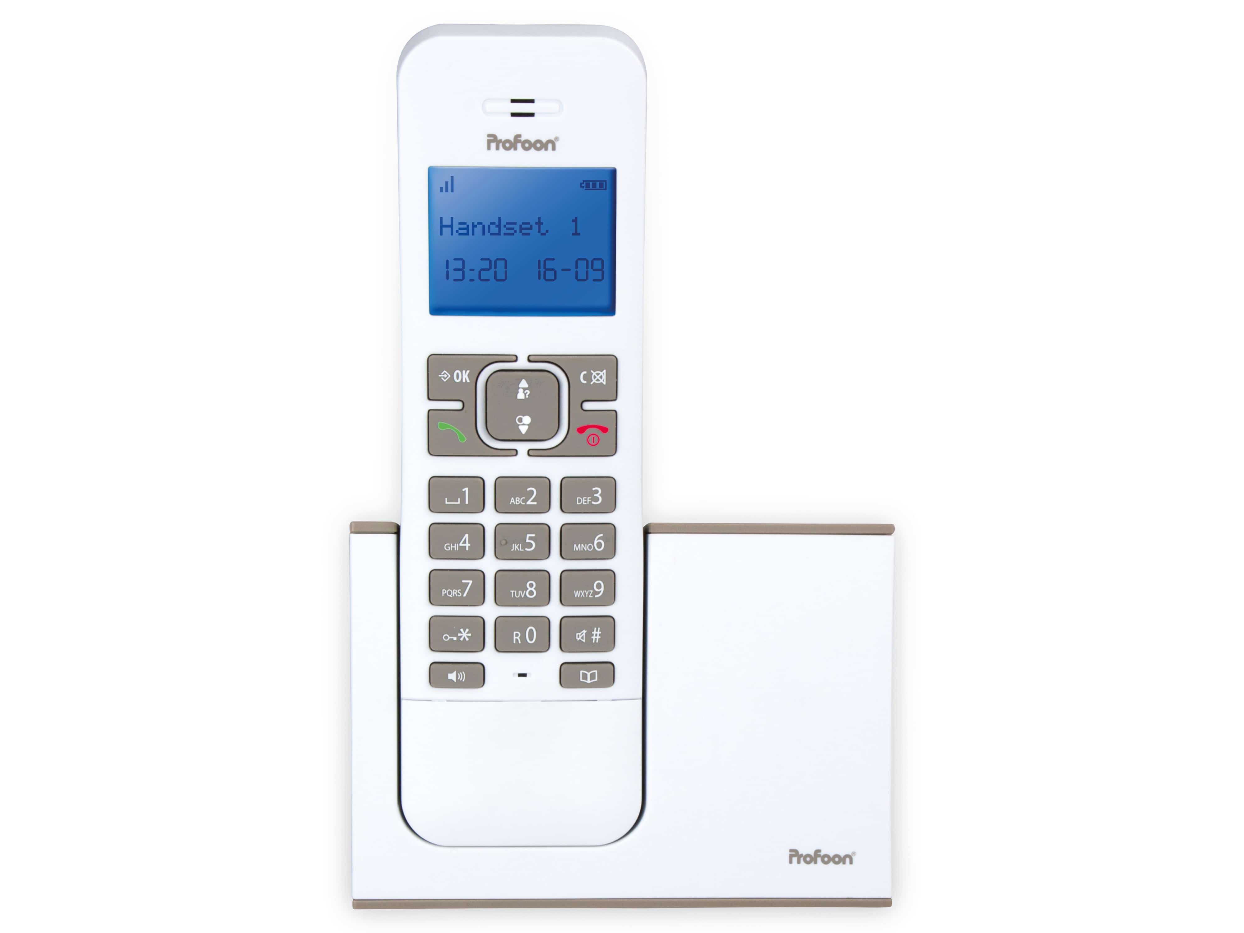 PROFOON DECT-Telefon PDX-8400TE, weiß/grau